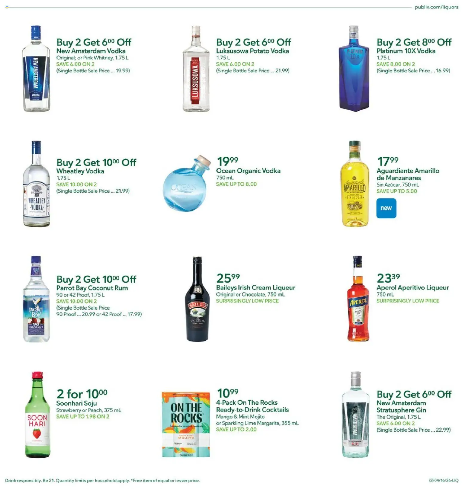 Publix Liquor  - valid from 16.04.2026 | Page: 3 | Products: Gin, Cream, Vodka, Mango