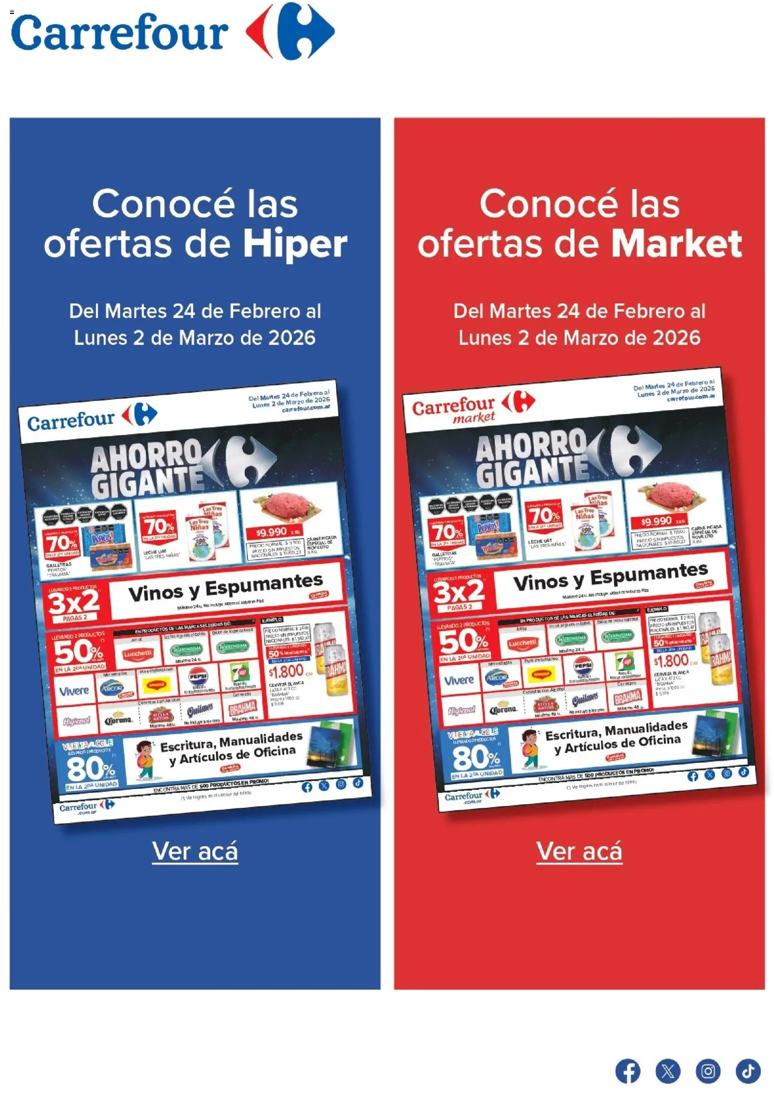 Carrefour ofertas │ válido desde el 24.02.2026 | Página: 1 | Productos: Liga, Galletitas, Leche, Cerveza