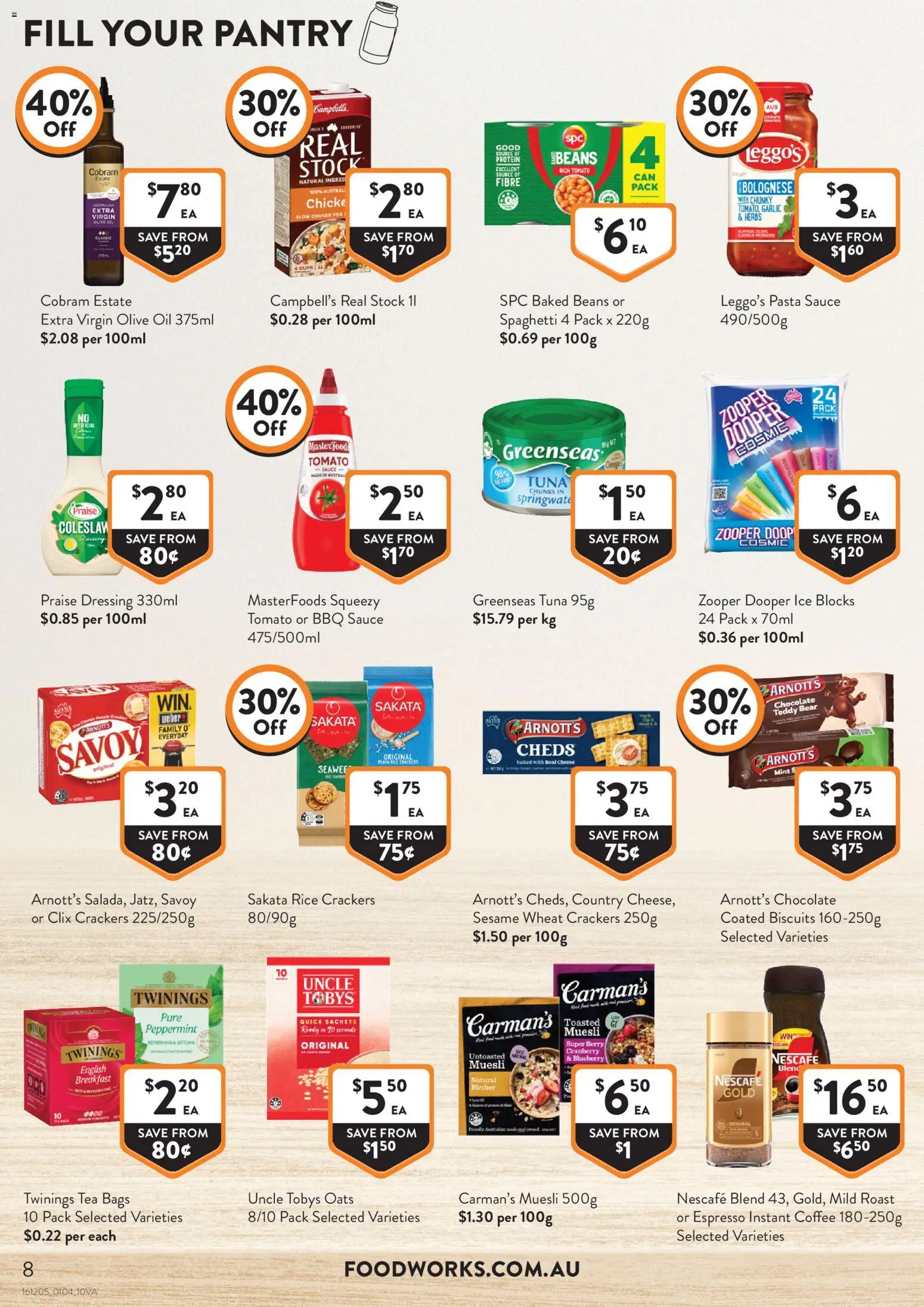 Foodworks catalogue - valid from 01.04.2026 | Page: 8 | Products: BBQ Sauce, Oil, Wheat, Nescafe