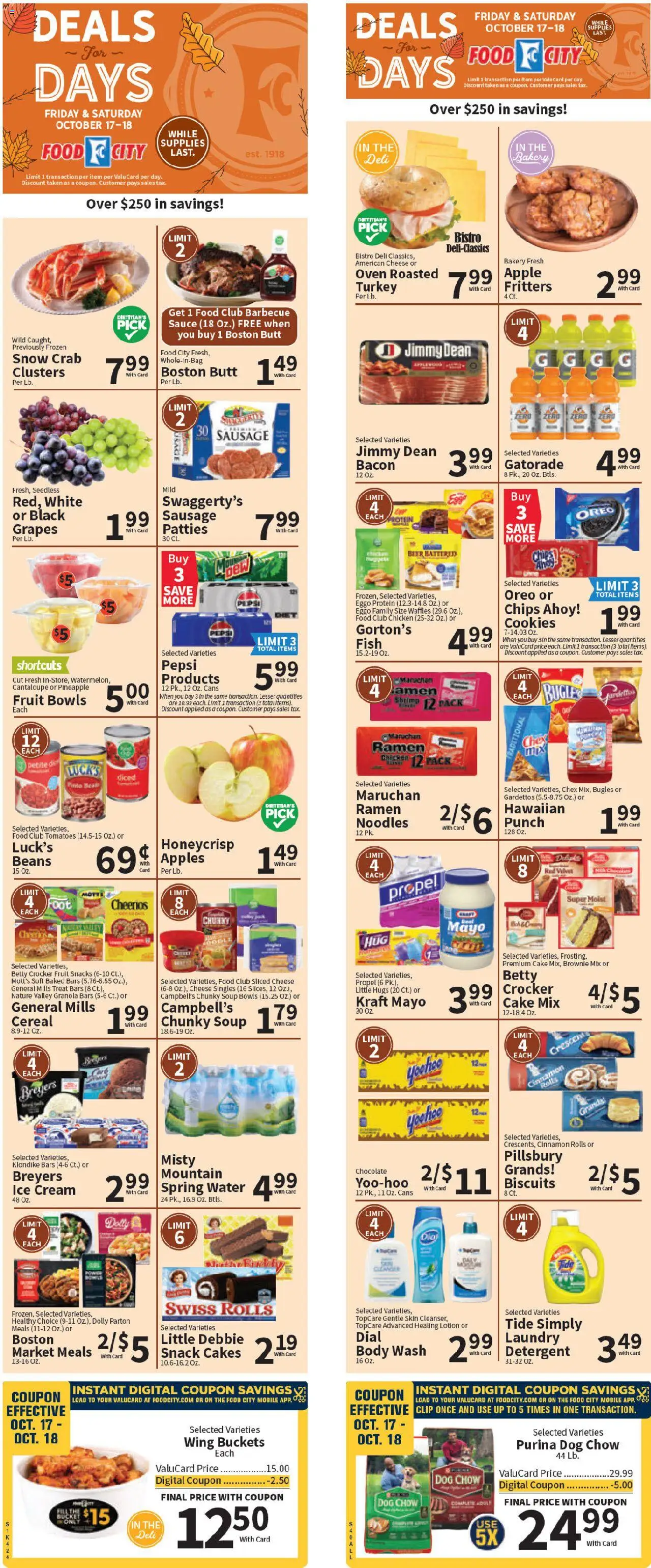 Food City Weekly Ad - valid from 15.10.2025 | Page: 1 | Products: Chocolate, Apples, Noodles, Pineapple