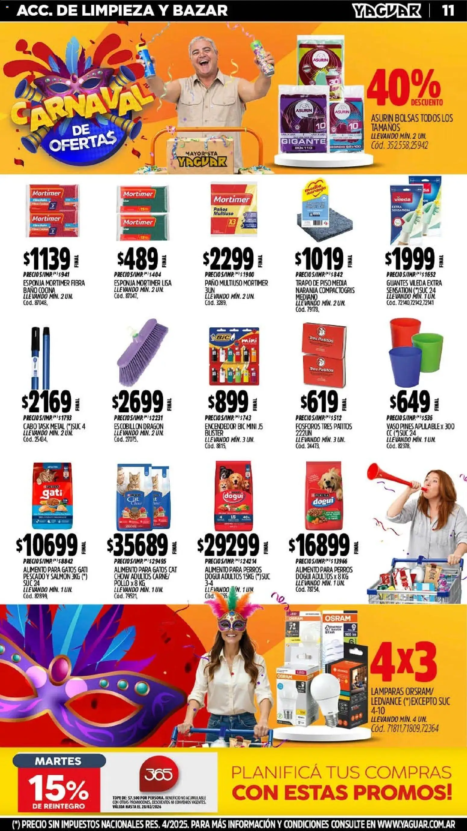 Yaguar - Oferta Semanal Chaco │ válido desde el 02.02.2026 | Página: 11 | Productos: Trapo de piso, Fósforos, Baño, Escobillon
