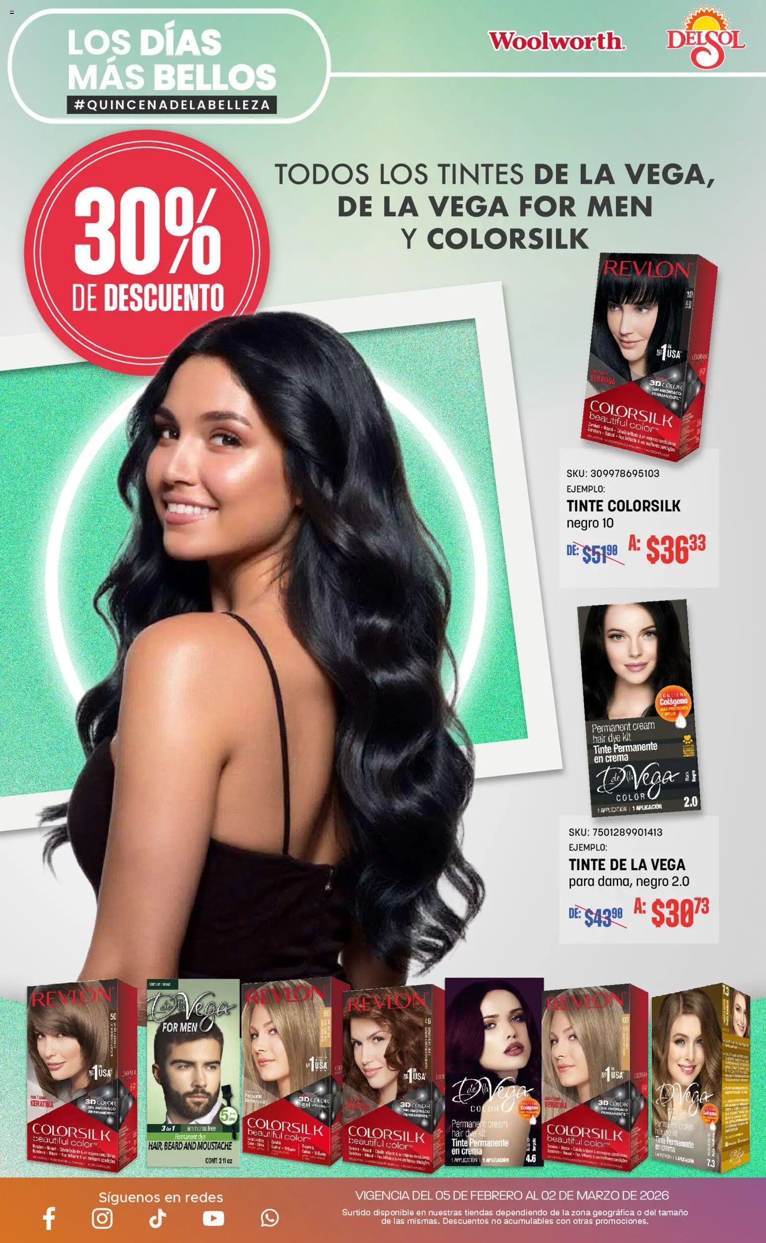 Nuevas ofertas de Del Sol y Woolworth válidas en toda la República Mexicana desde el 05.02.2026. ¡Encuentra las mejores ofertas en Del Sol y Woolworth catálogo! | Página: 7 | Productos: Crema, Brillo