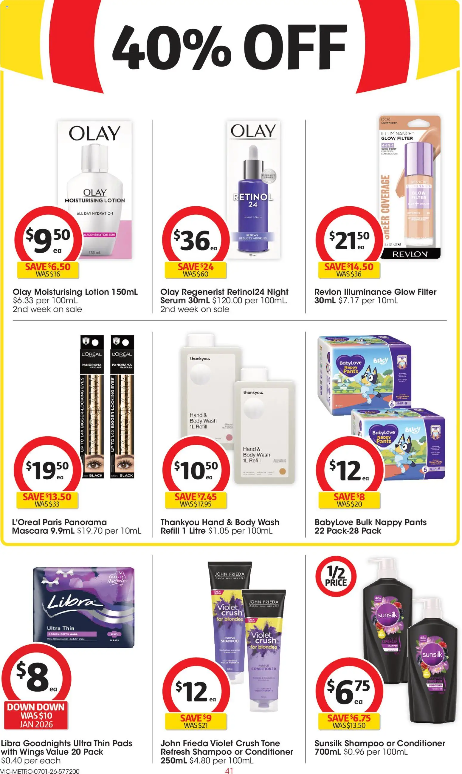 Coles catalogue - valid from 07.01.2026 | Page: 41 | Products: Yoghurt, Pants, Lemon, Razors