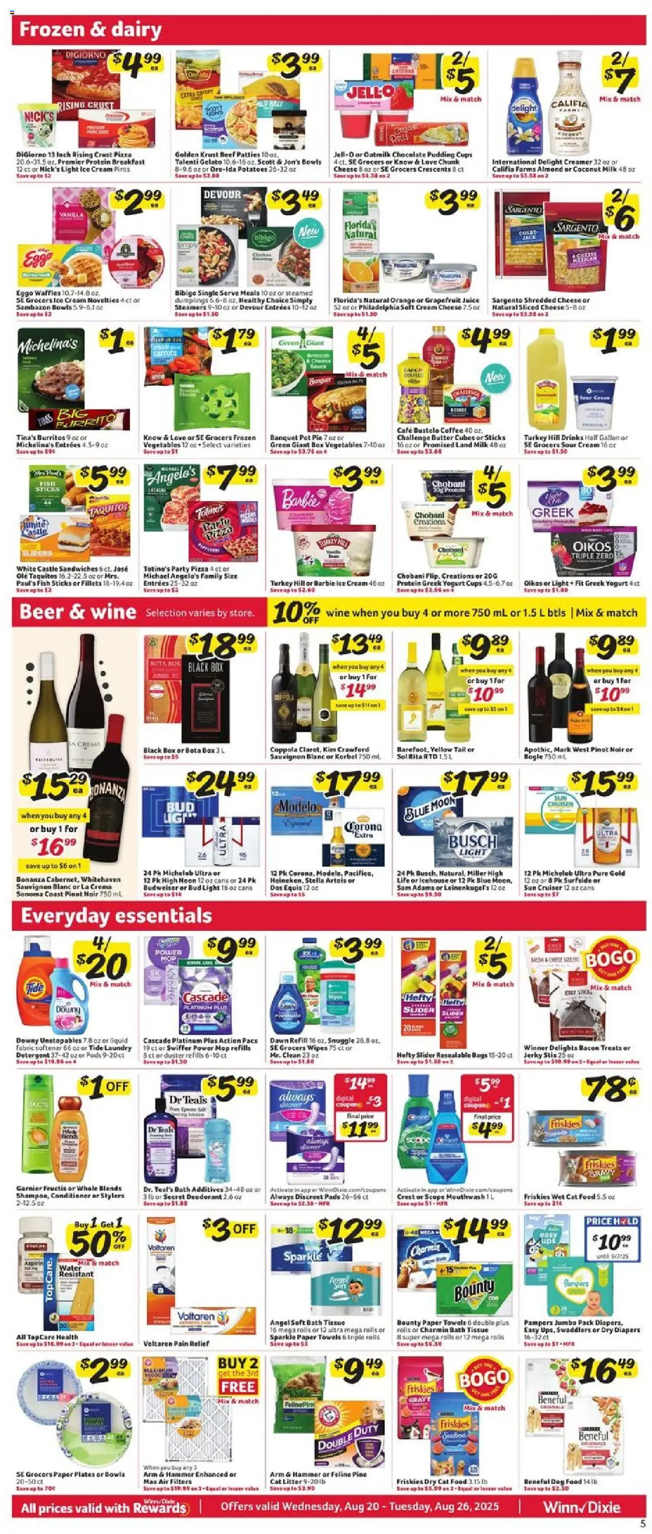 Winn Dixie Weekly Ad - valid from 20.08.2025 | Page: 7 | Products: Broccoli, Wine, Detergent, Water