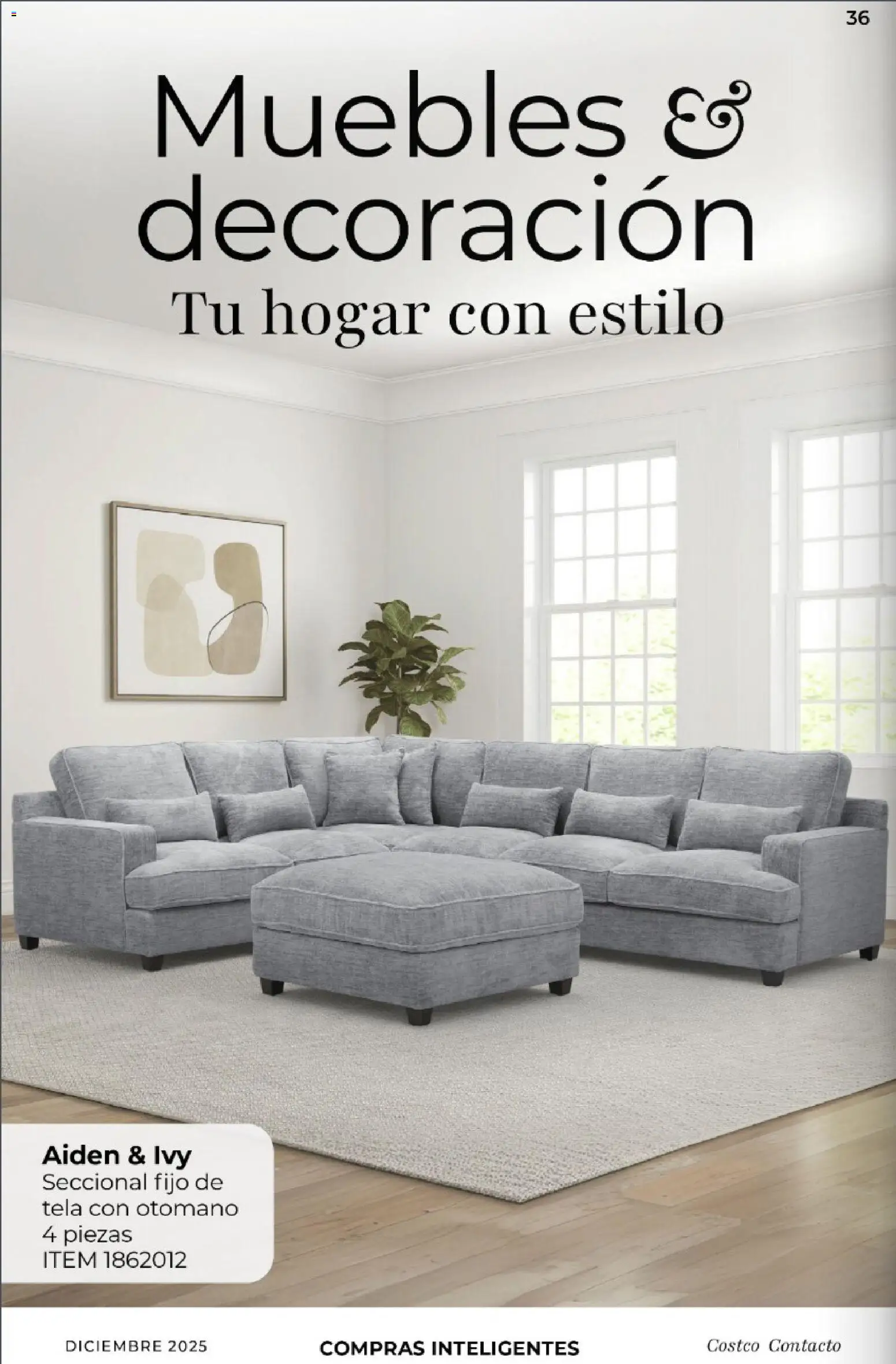 Nuevas ofertas de Costco válidas en toda la República Mexicana desde el 01.12.2025. ¡Encuentra las mejores ofertas en Costco Revista Diciembre! | Página: 36 | Productos: Sofá