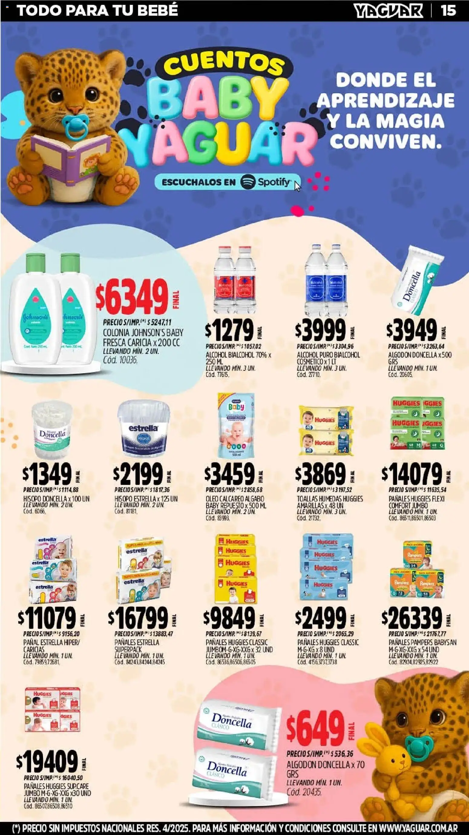 Yaguar - Oferta Semanal Trelew │ válido desde el 09.02.2026 | Página: 15 | Productos: Algodón, Toallas, Pañales