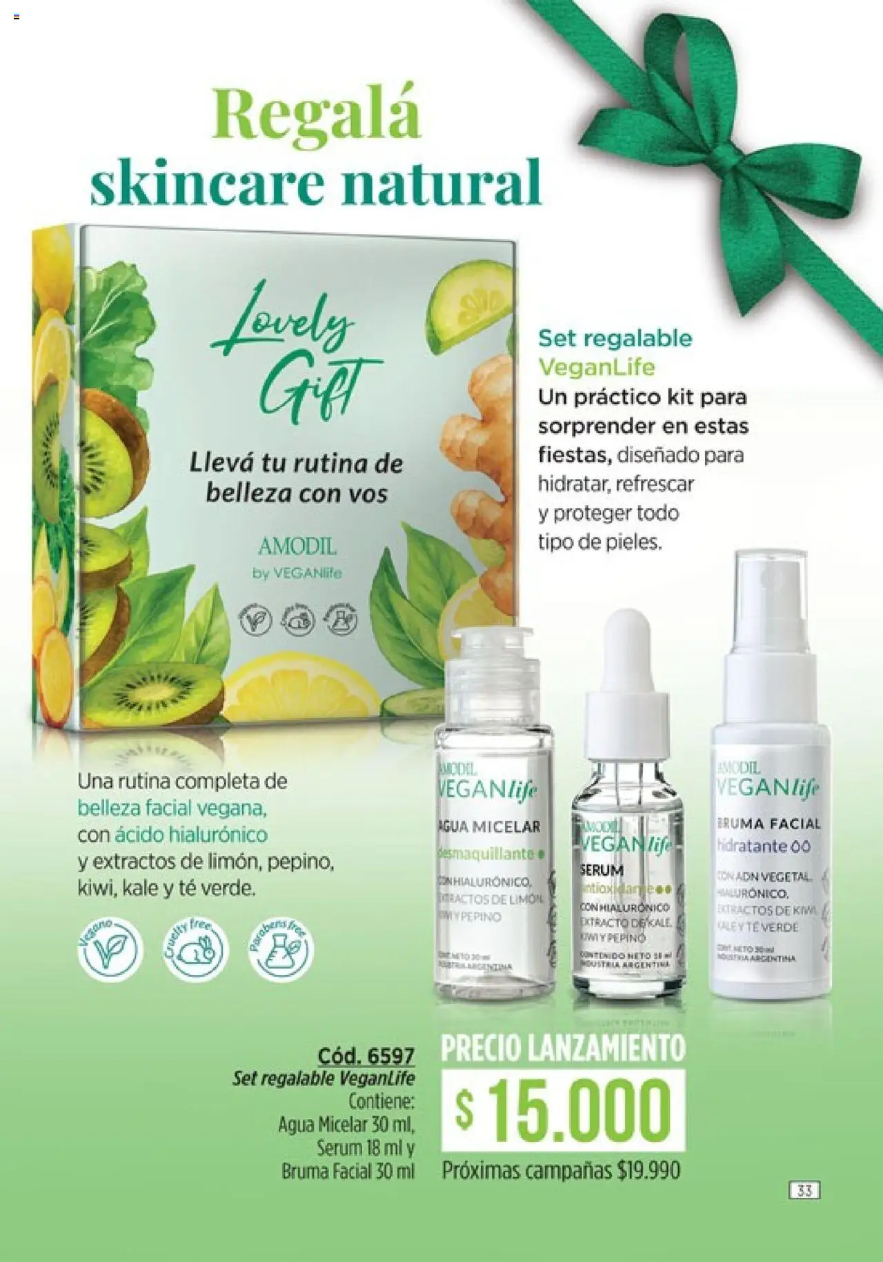 Catálogo Amodil Campaña 17/2025 │ válido desde el 14.10.2025 | Página: 33 | Productos: Desmaquillante, Agua, Limón, Té