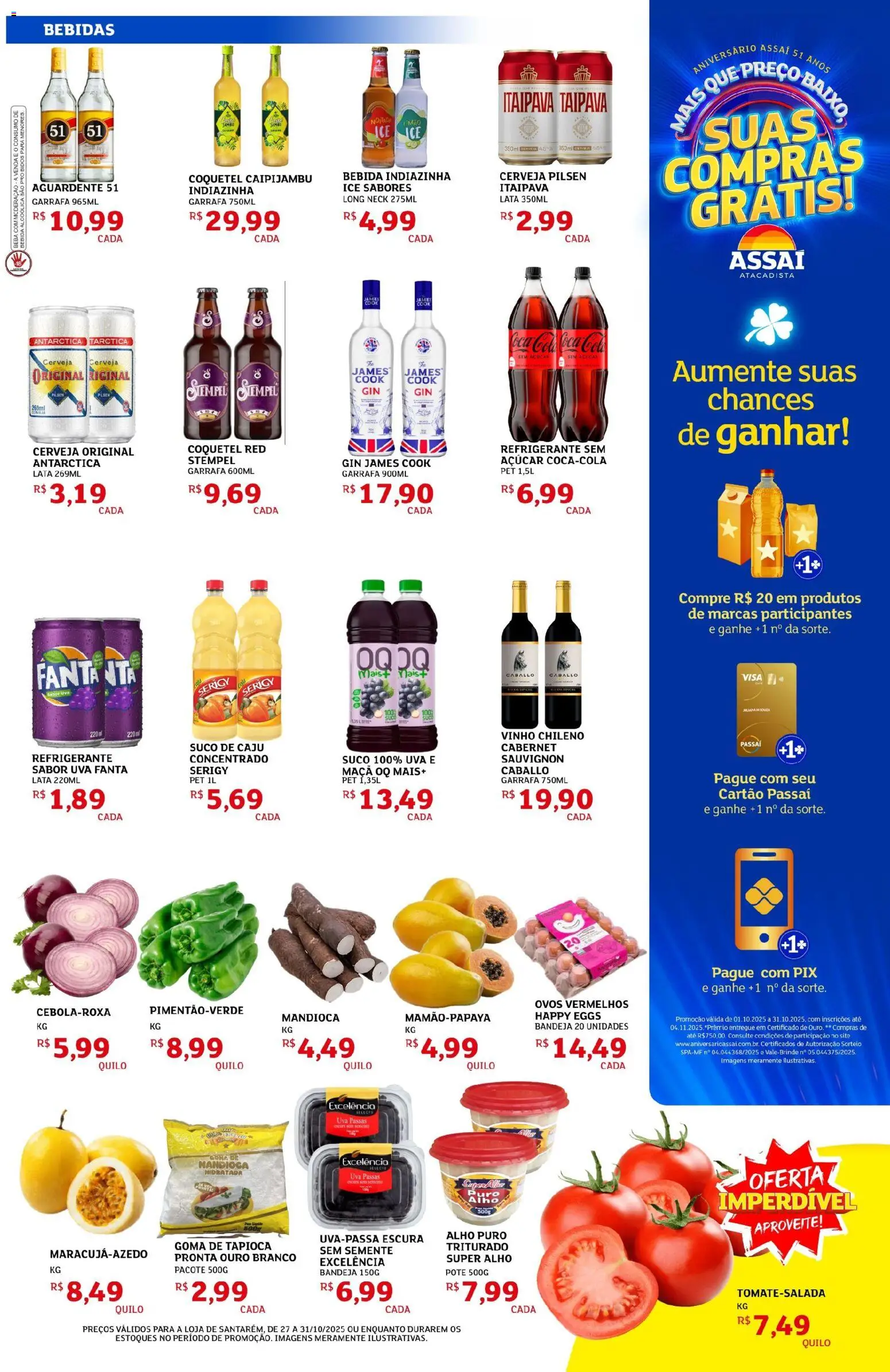 Assaí Atacadista Folheto - válido de 27.10.2025 | Página: 5 | Produtos: Alho, Suco, Bandeja, Refrigerante