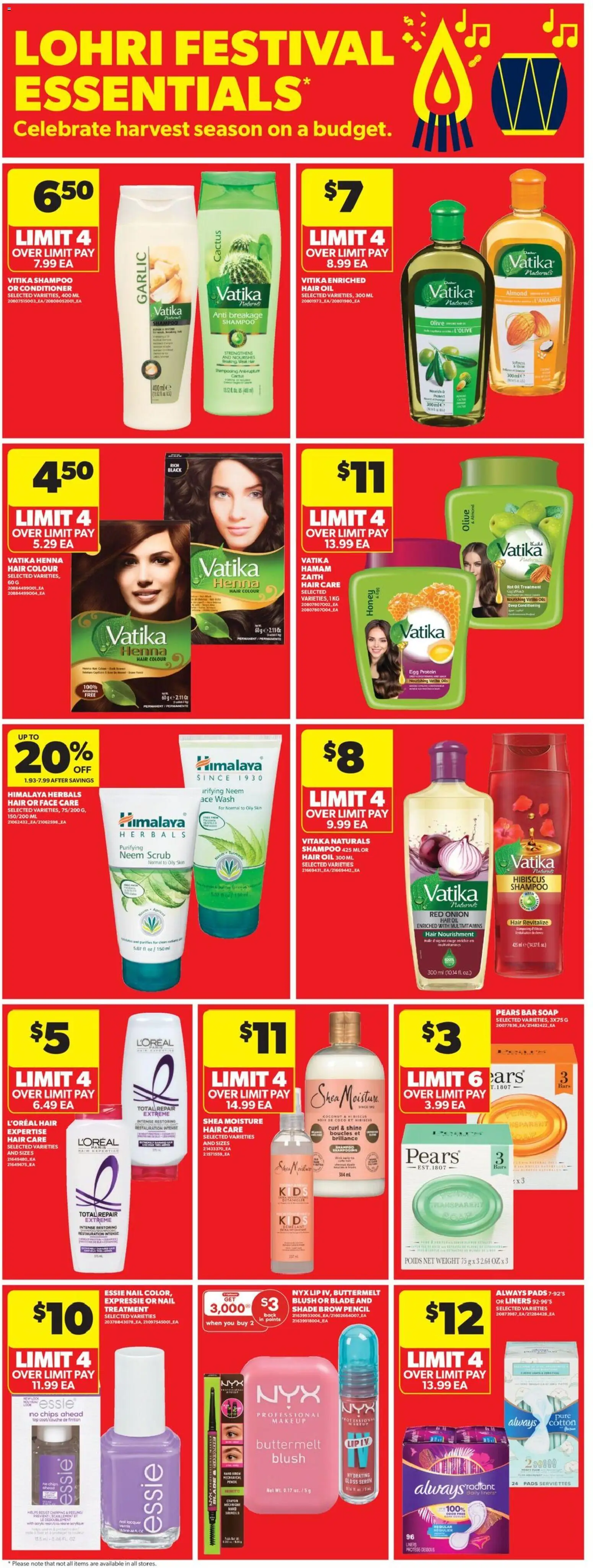 Real Canadian Superstore flyer valid from 01.01.2026 | Page: 14 | Products: Shampoo, Hair oil, Soap, Oil