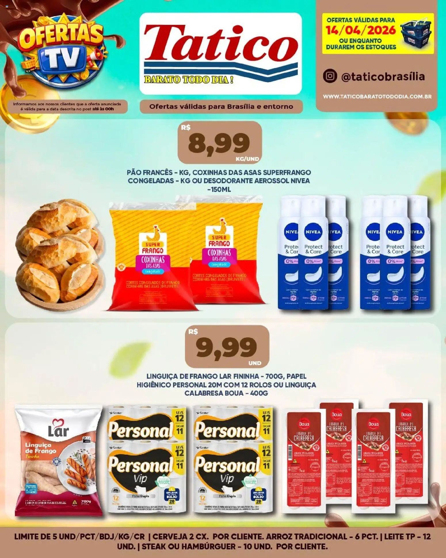 Tatico Folheto - válido de 15.04.2026 | Página: 19 | Produtos: Leite, Pão, Frango, Pão francês