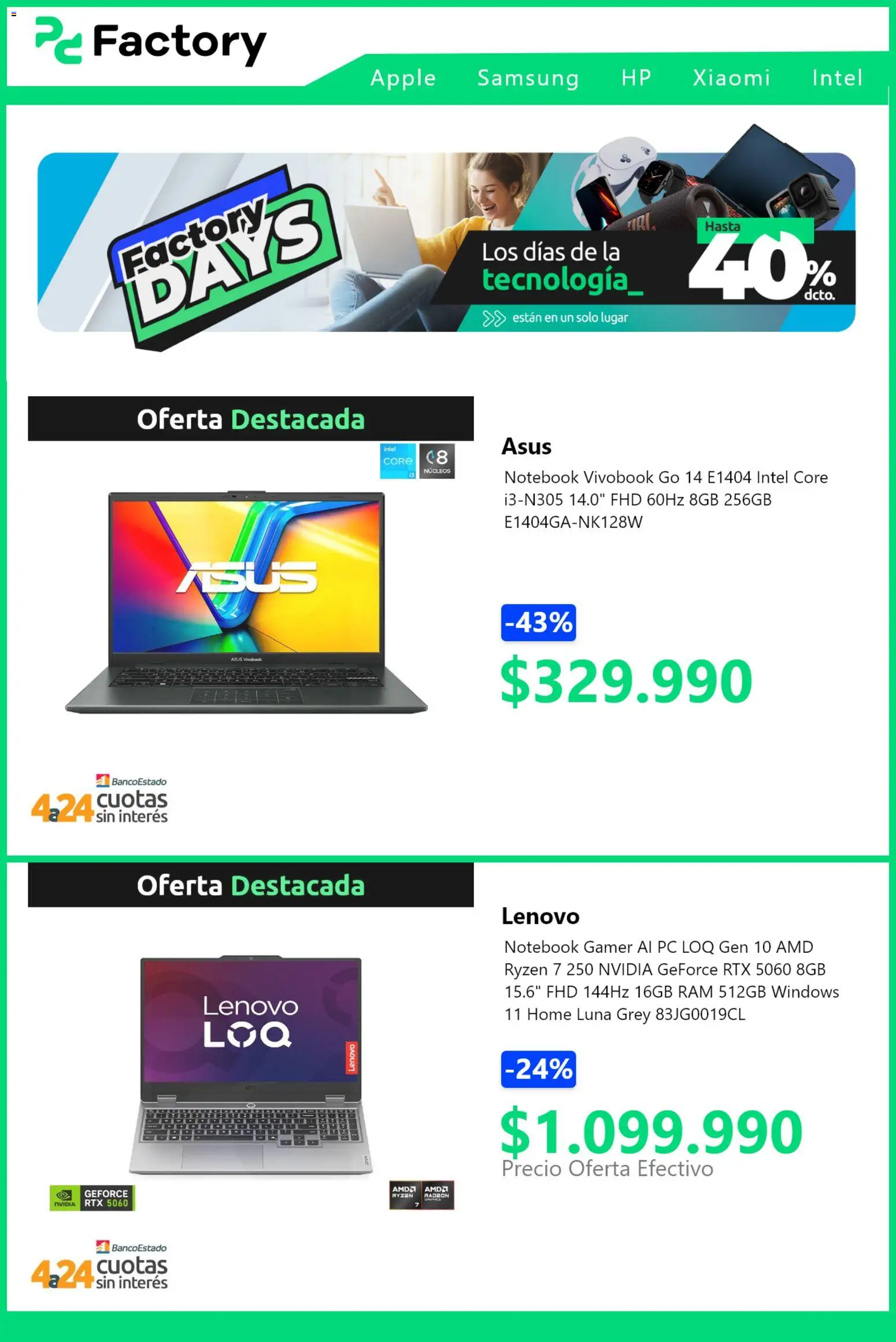 PC Factory ofertas  │ válido desde el 03.11.2025 | Página: 2 | Productos: Notebook