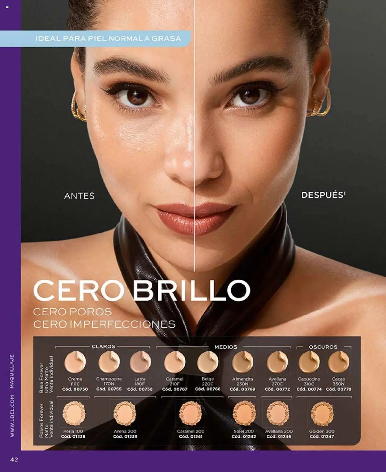 Catálogo L'Bel Campaña 14 │ válido desde el 01.09.2025 | Página: 42 | Productos: Brillo, Maquillaje, Base, Individual