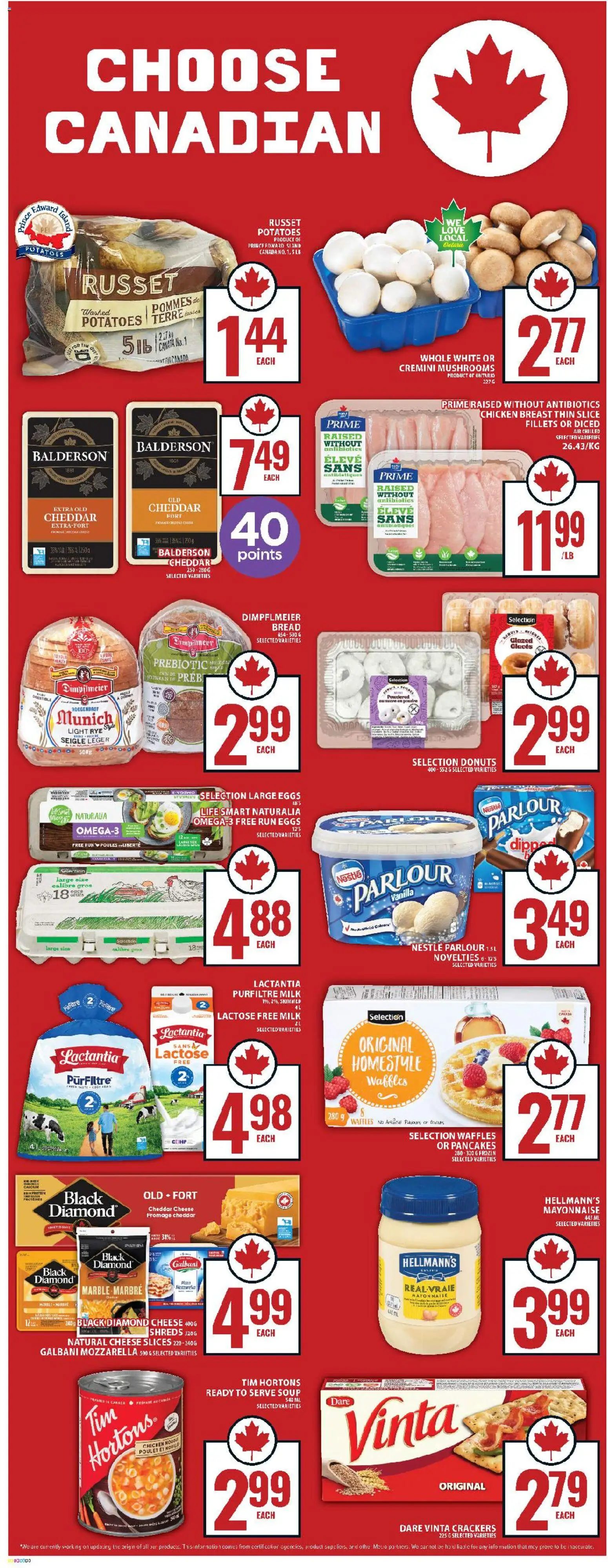 Food Basics flyer valid from 29.01.2026 | Page: 13 | Products: Potatoes, Cheese, Eggs, Bread
