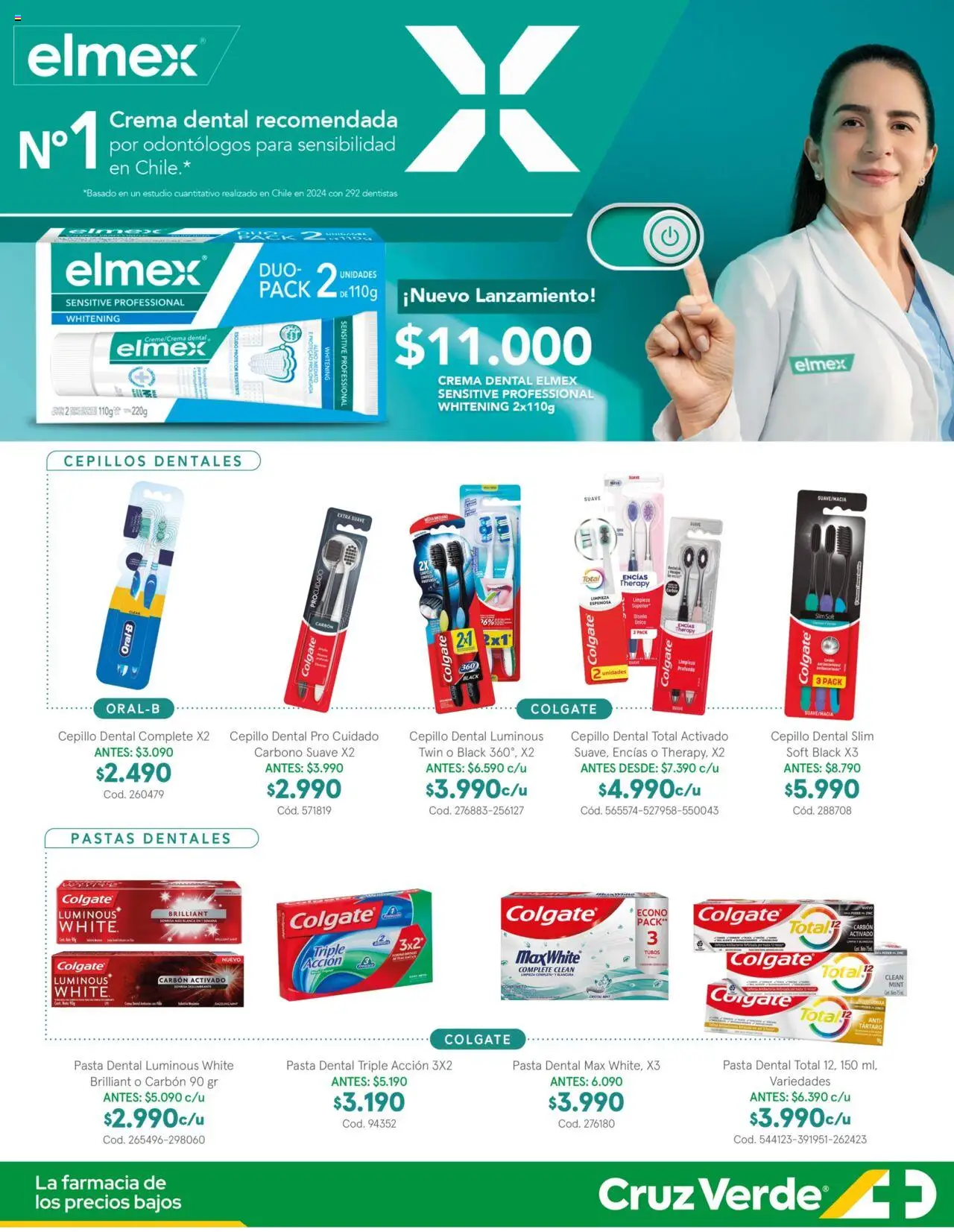 Belleza y Cuidado Personal Cruz Verde │ válido desde el 01.08.2025 | Página: 13 | Productos: Cepillo, Pasta dental, Pasta, Crema