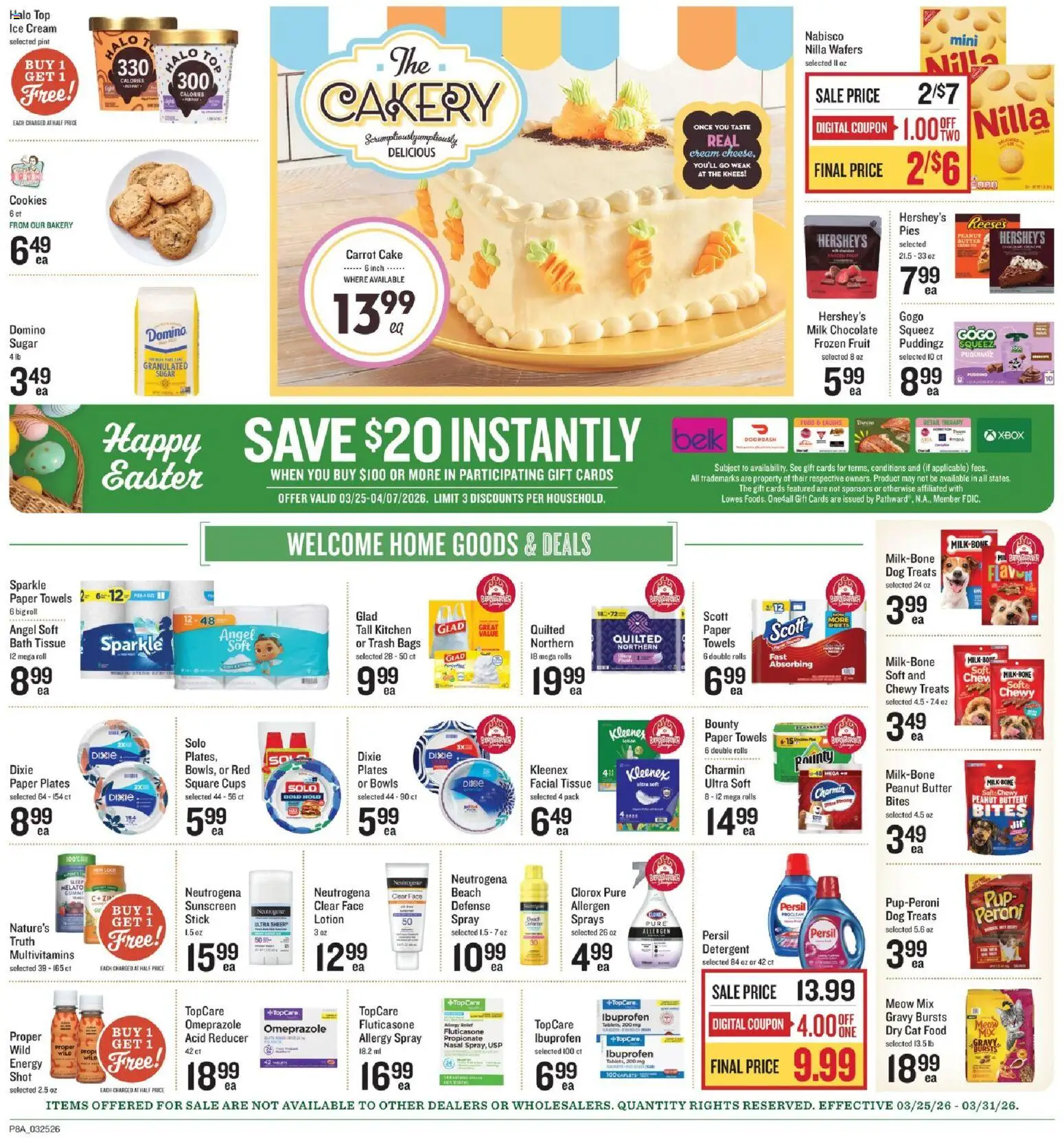 Lowes Foods Weekly Ad - valid from 25.03.2026 | Page: 11 | Products: Butter, Chocolate, Carrot, Cream