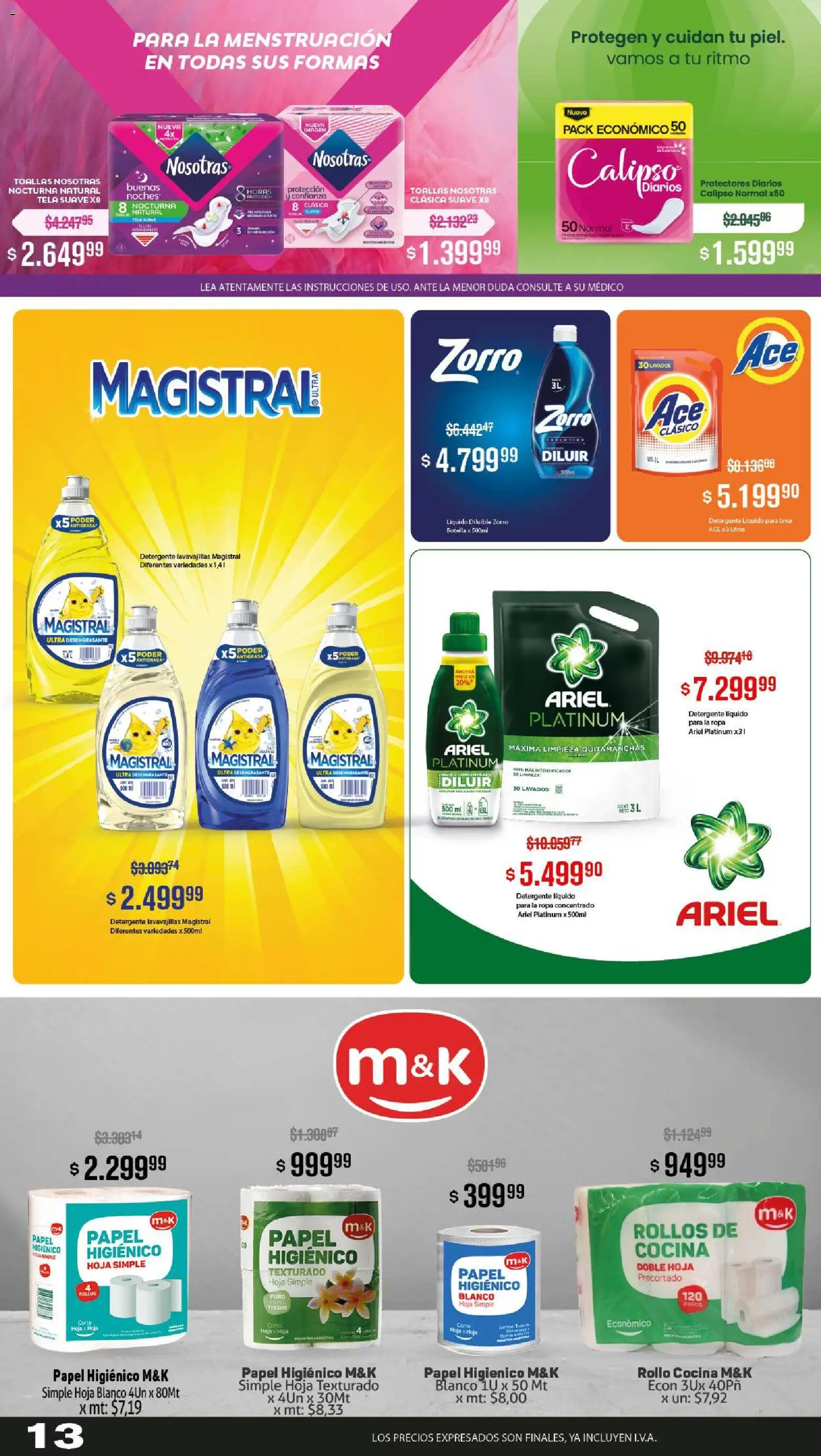 Makro ofertas │ válido desde el 23.10.2025 | Página: 13 | Productos: Papel higiénico, Botella, Lavavajillas, Ropa