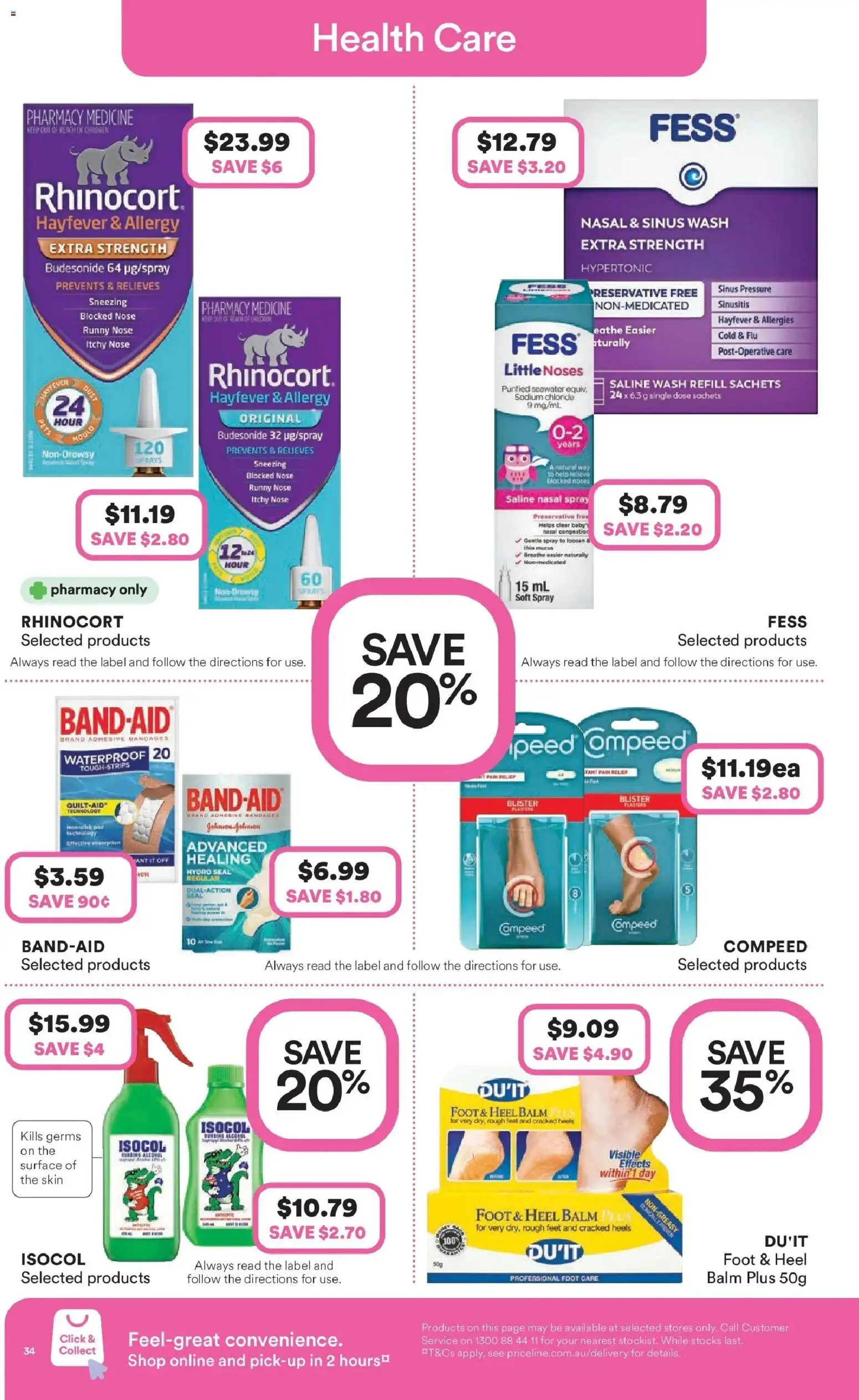 Priceline Pharmacy catalogue - valid from 25.12.2025 | Page: 34 | Products: Heels, Nasal spray, Sinus, Allergy
