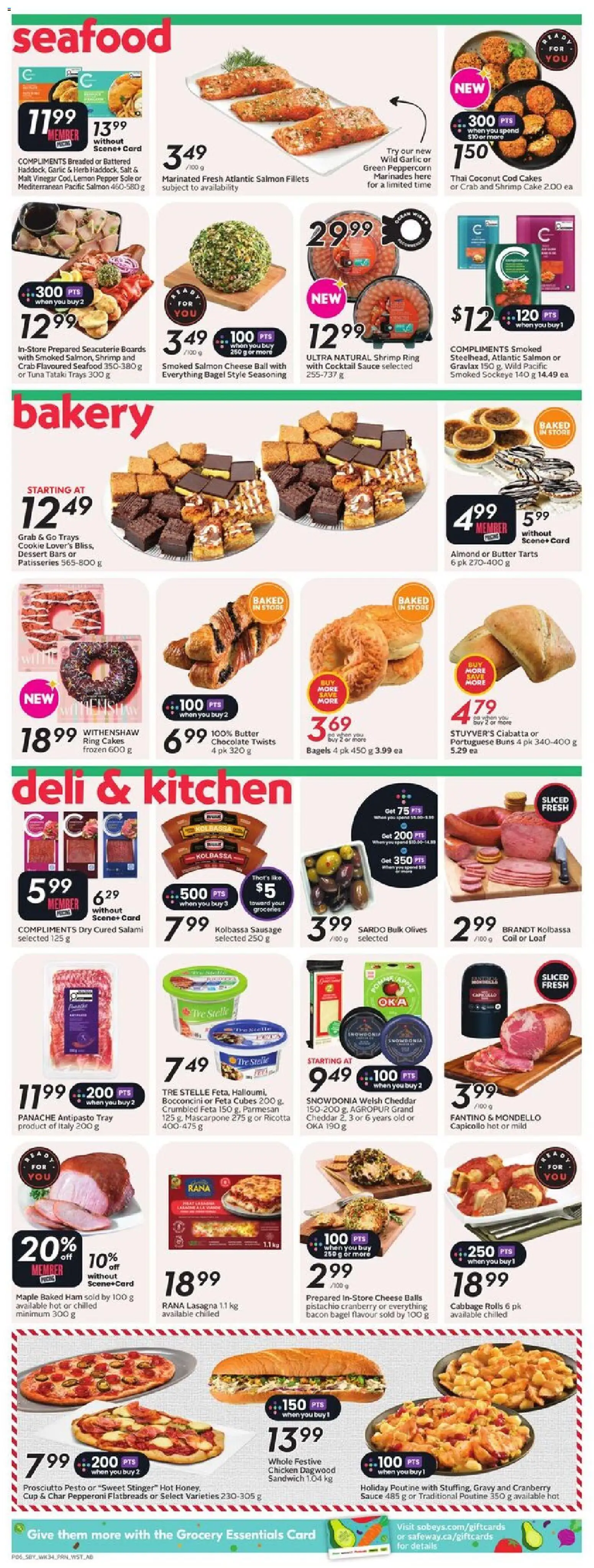 Sobeys flyer valid from 18.12.2025 | Page: 9 | Products: Bakery, Cheese, Salami, Chicken