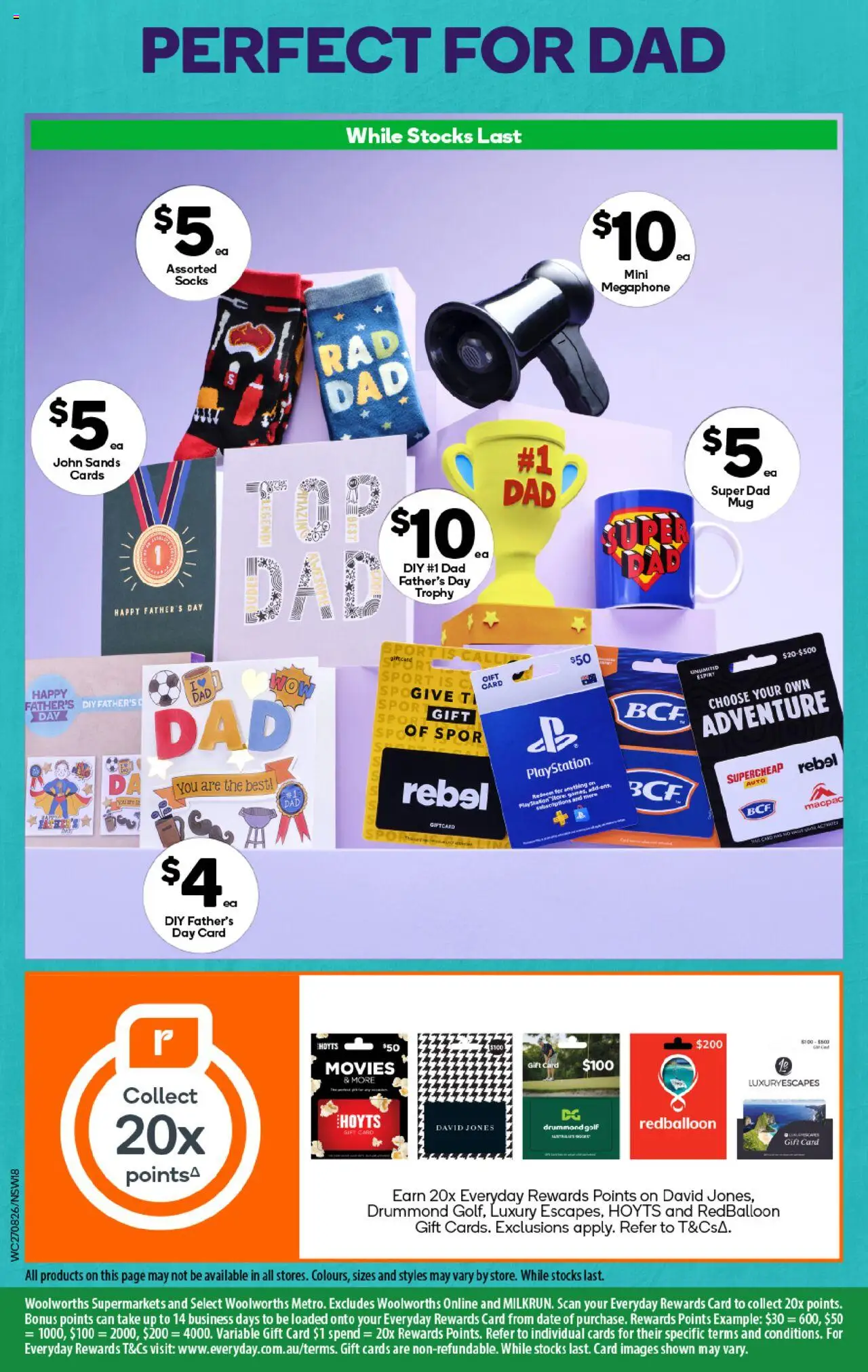 Woolworths catalogue - valid from 27.08.2025 | Page: 18 | Products: Cart, Socks, Date, Playstation