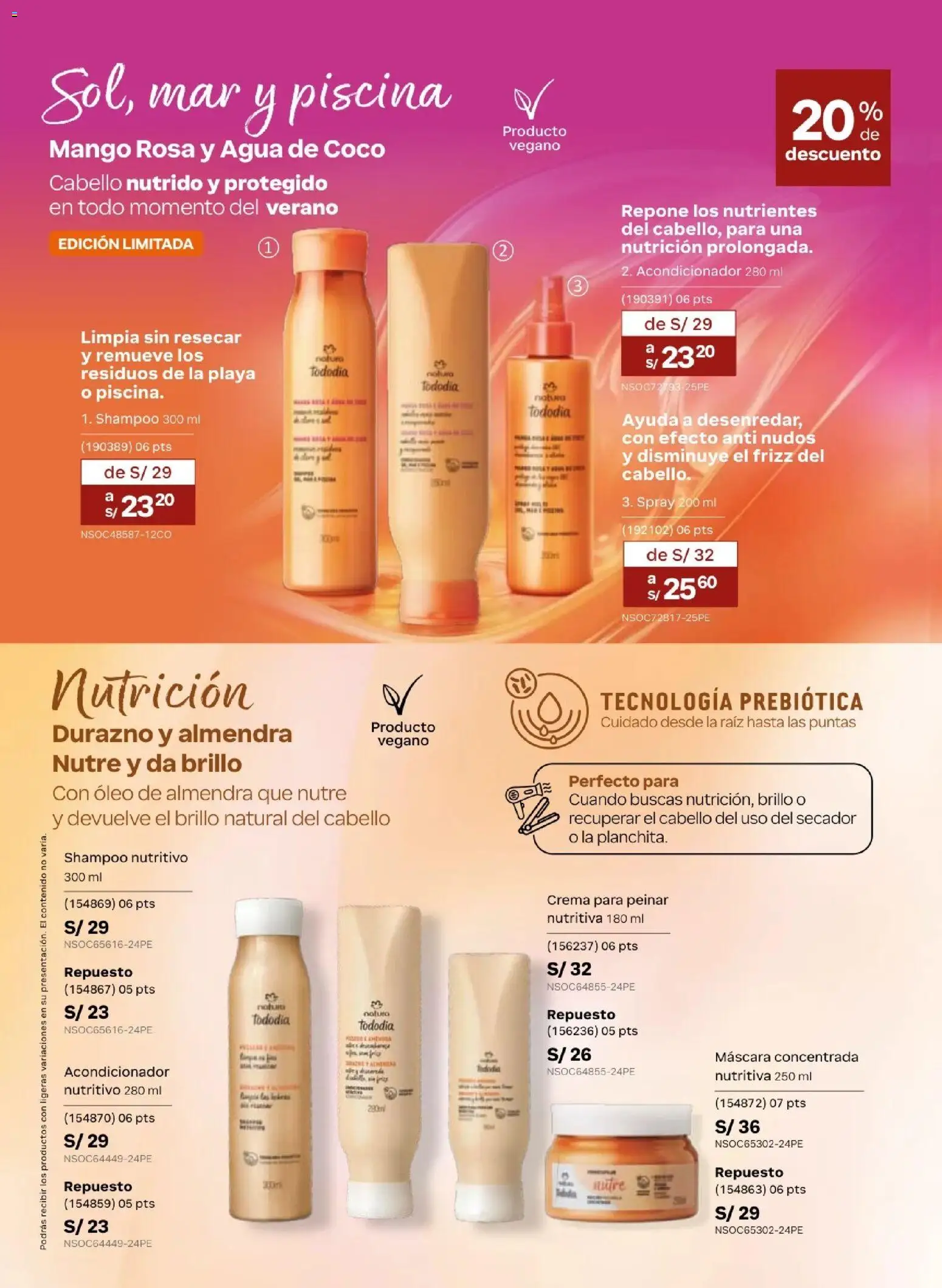 Catálogo Natura válido desde 20.02.2026 | Página: 125 | Productos: Máscara, Shampoo, Acondicionador, Crema