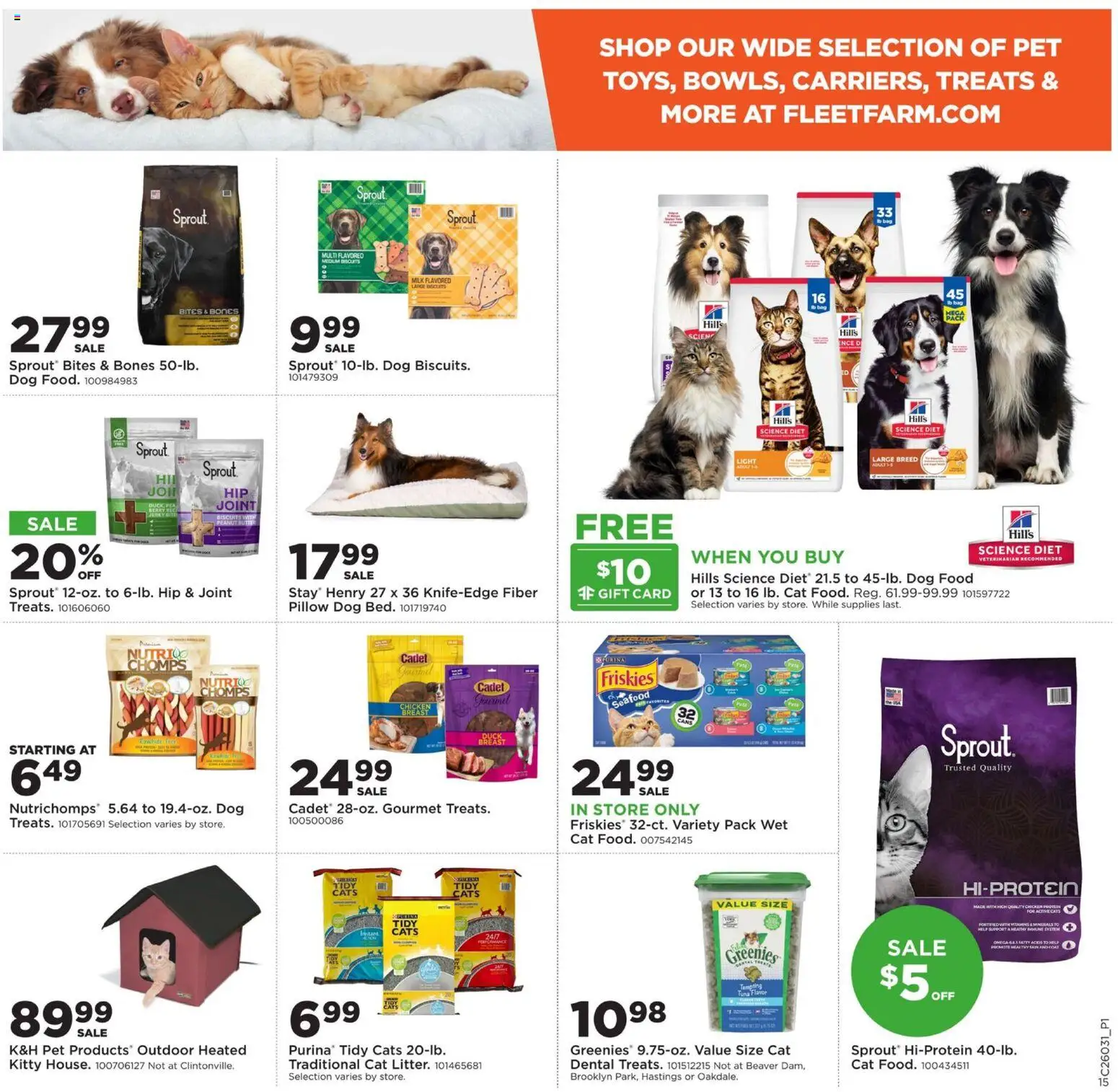 Mills Fleet Farm Weekly Ad - valid from 12.01.2026 | Page: 19 | Products: Pillow, Dog Food, Milk, Butter