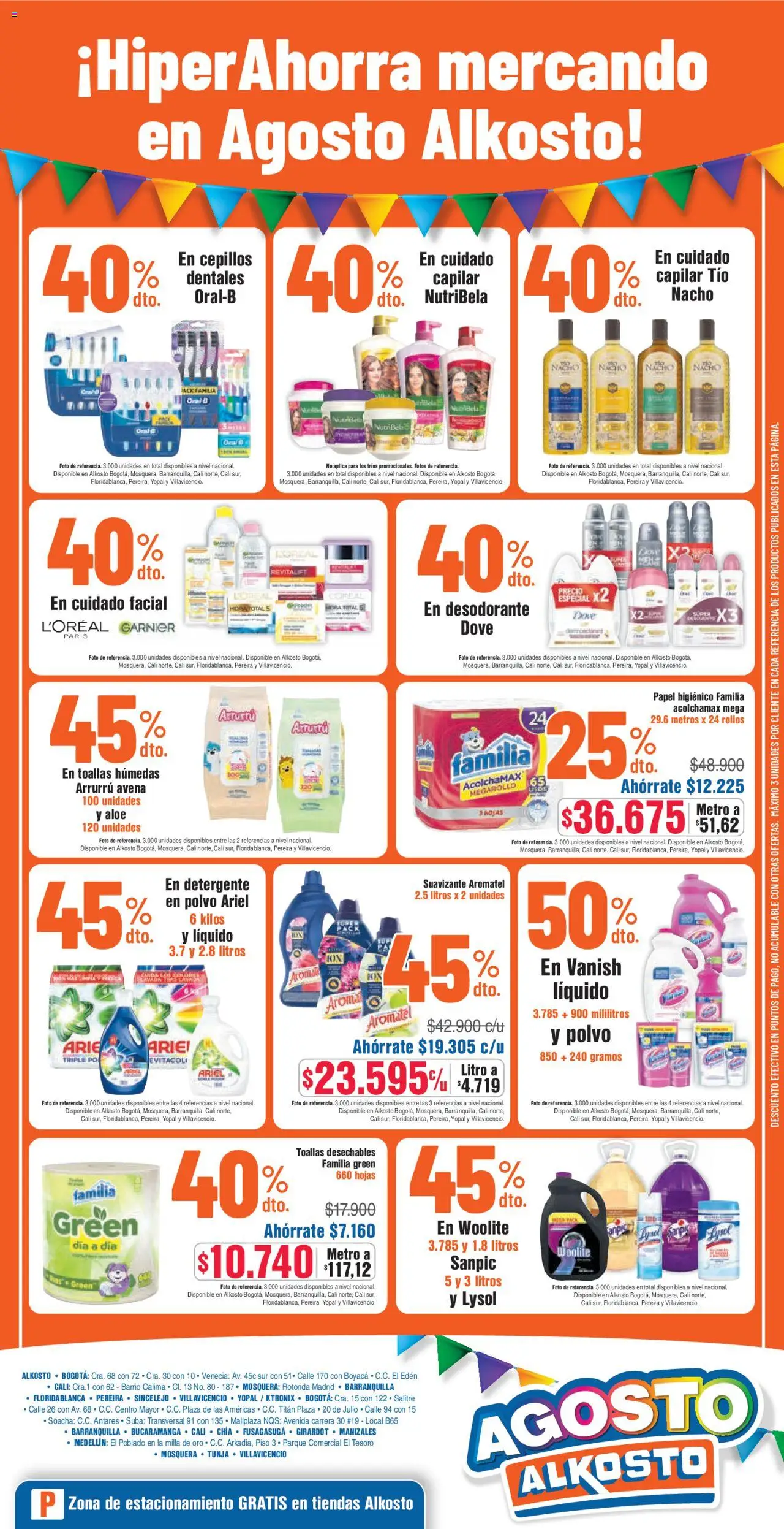 Alkosto revista - valida desde el 16.08.2025 | Página: 12 | Productos: Suavizante, Toallas, Toallas húmedas, Papel higiénico