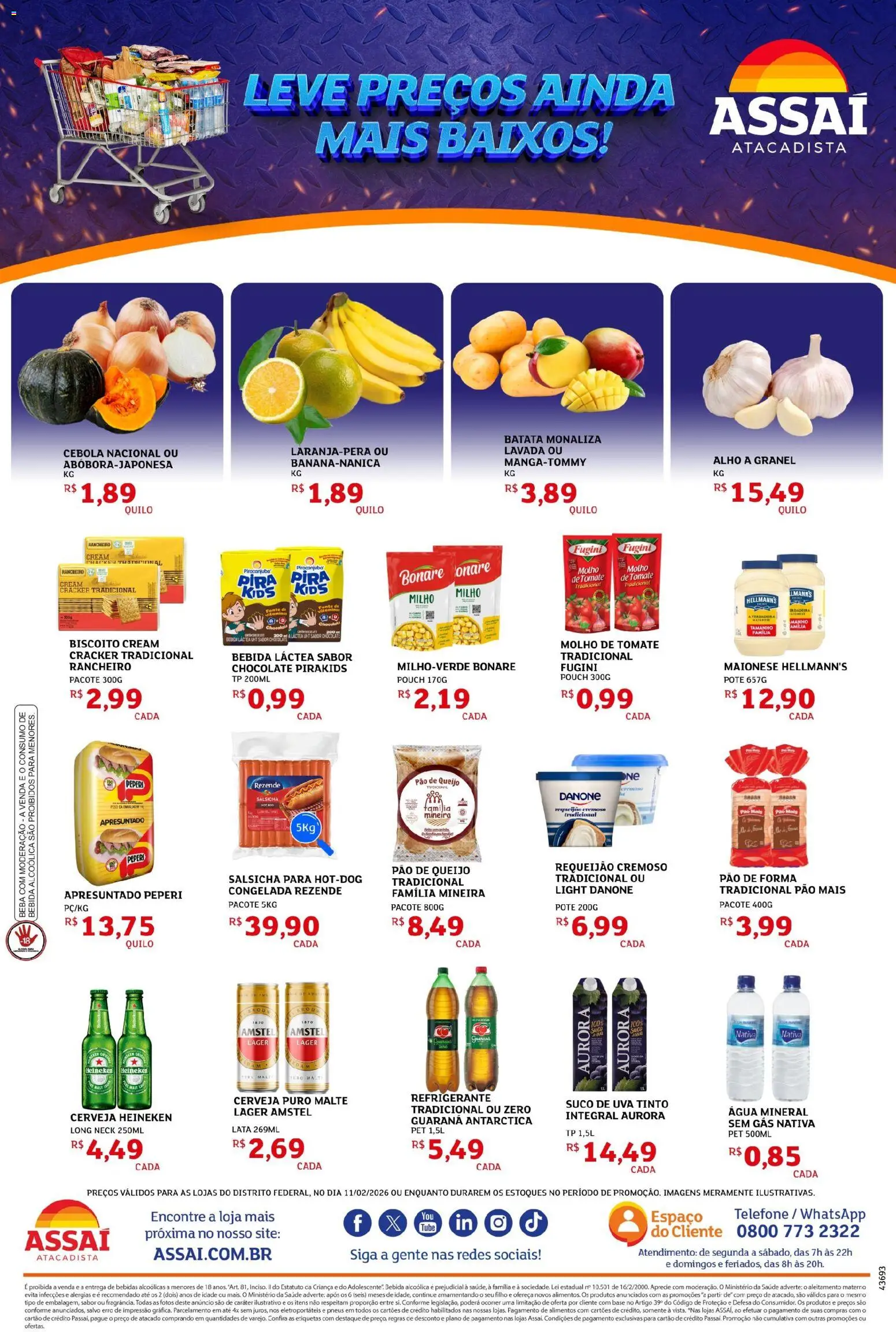 Assaí Atacadista Folheto - válido de 11.02.2026 | Página: 2 | Produtos: Molho de tomate, Queijo, Cerveja, Pão de forma