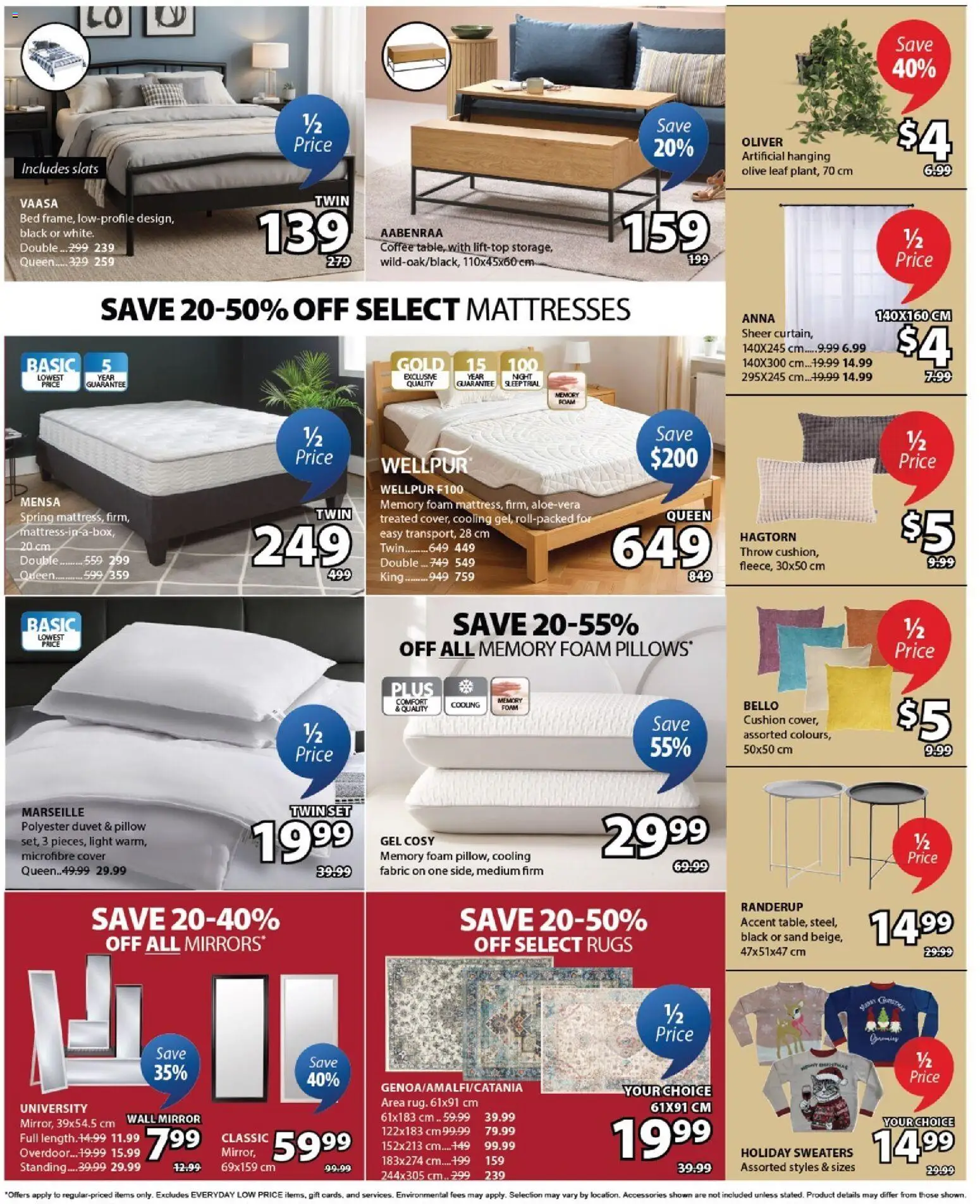 JYSK flyer valid from 04.12.2025 | Page: 2 | Products: Bed, Pillow, Mirror, Coffee