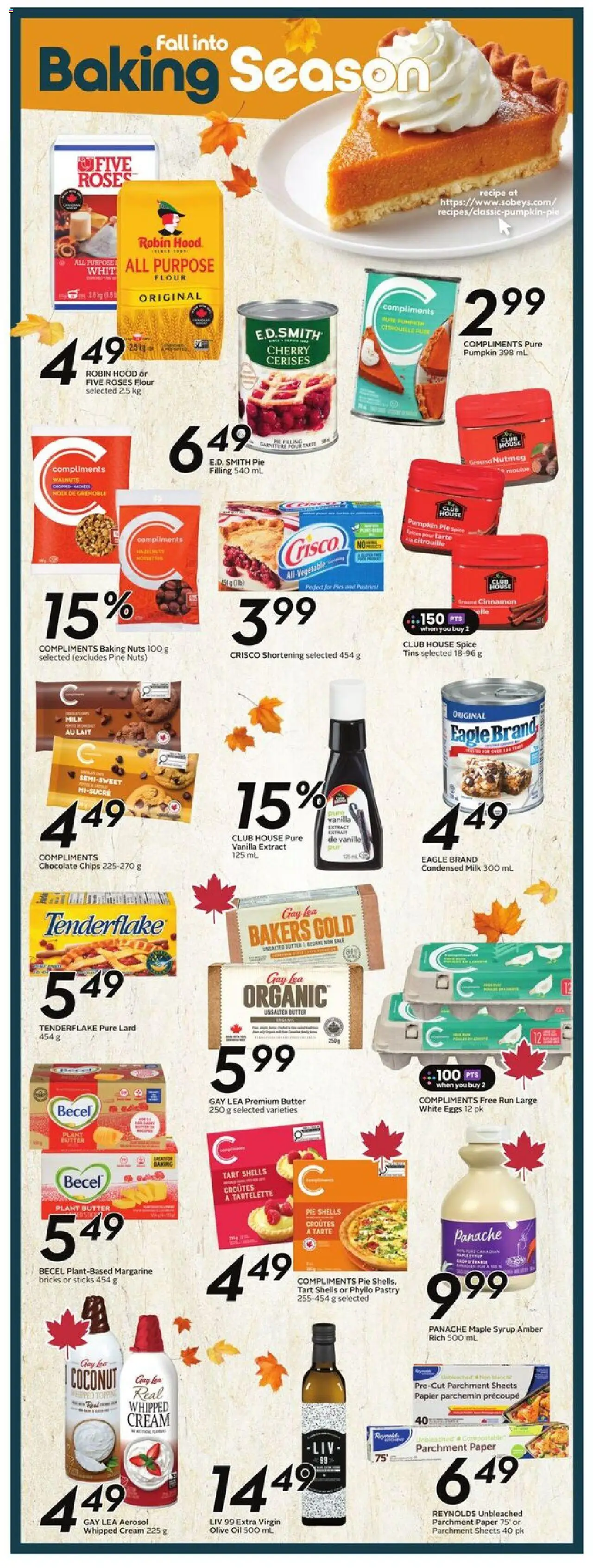 Sobeys flyer valid from 11.09.2025 | Page: 23 | Products: Chips, Nuts, Eggs, Pumpkin