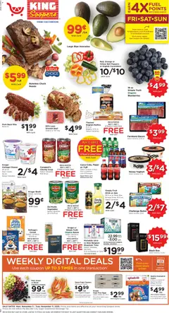 Preview of King Soopers weekly ads valid from 05.11.2025 | Page: 1 | Products: Peppers, Pork, Cream, Blueberries