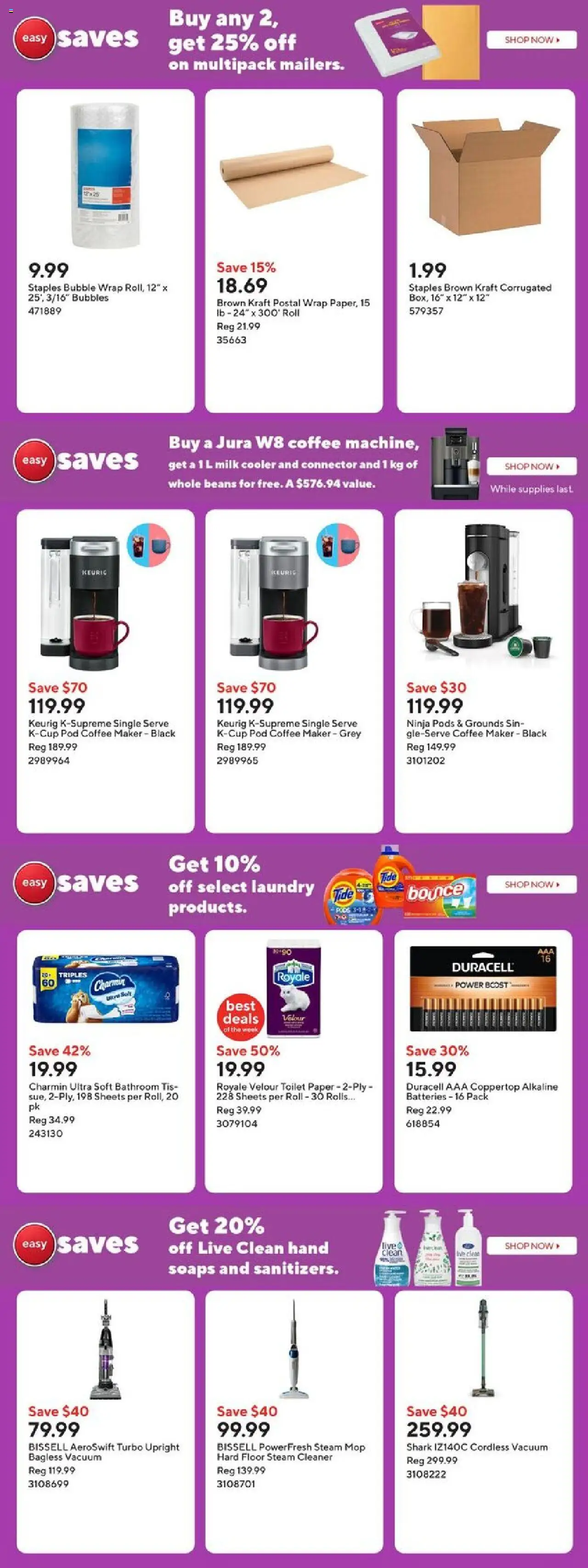 Staples flyer valid from 10.10.2025 | Page: 3 | Products: Connector, Coffee maker, Milk, Coffee