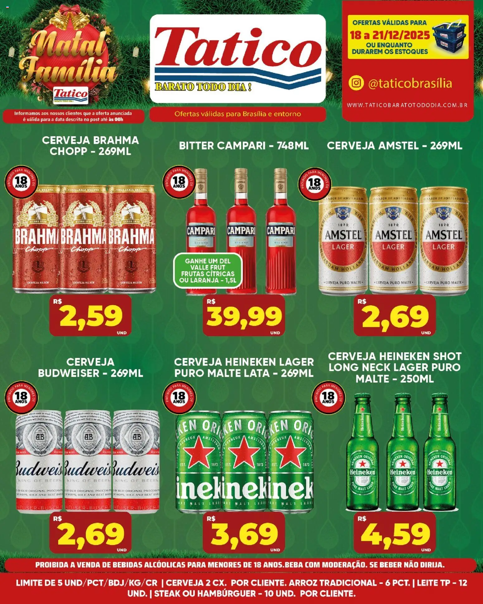 Tatico Folheto - válido de 18.12.2025 | Página: 21 | Produtos: Cerveja, Arroz, Heineken, Hambúrguer