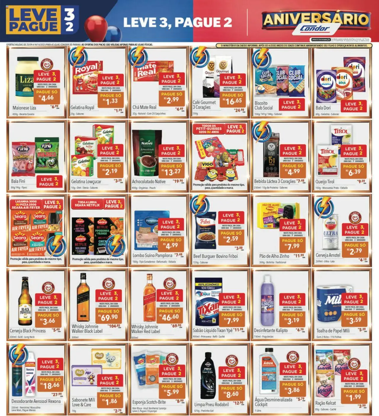 Supermercados Condor Folheto - válido de 25.09.2025 | Página: 7 | Produtos: Chá mate, Air fryer, Pizza, Bala