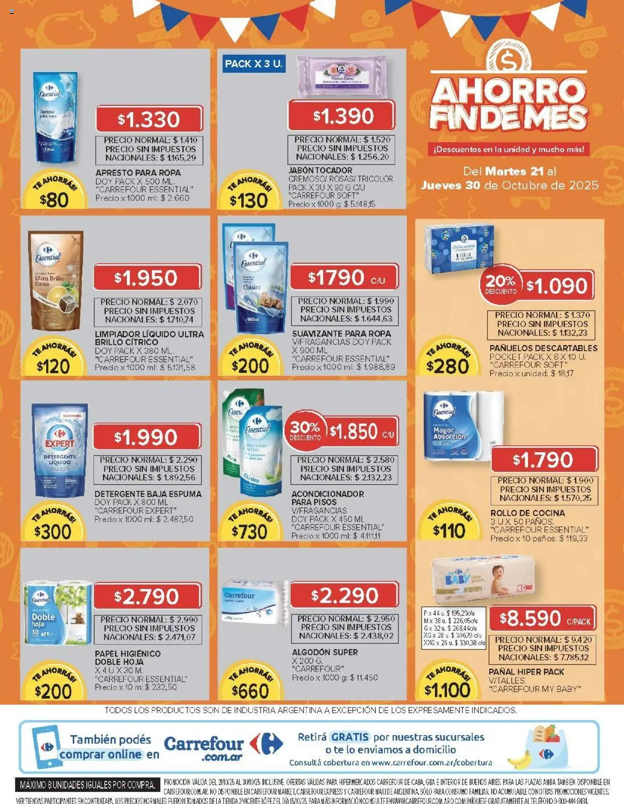 Carrefour ofertas │ válido desde el 21.10.2025 | Página: 14 | Productos: Papel higiénico, Cocina, Espuma, Limpiador