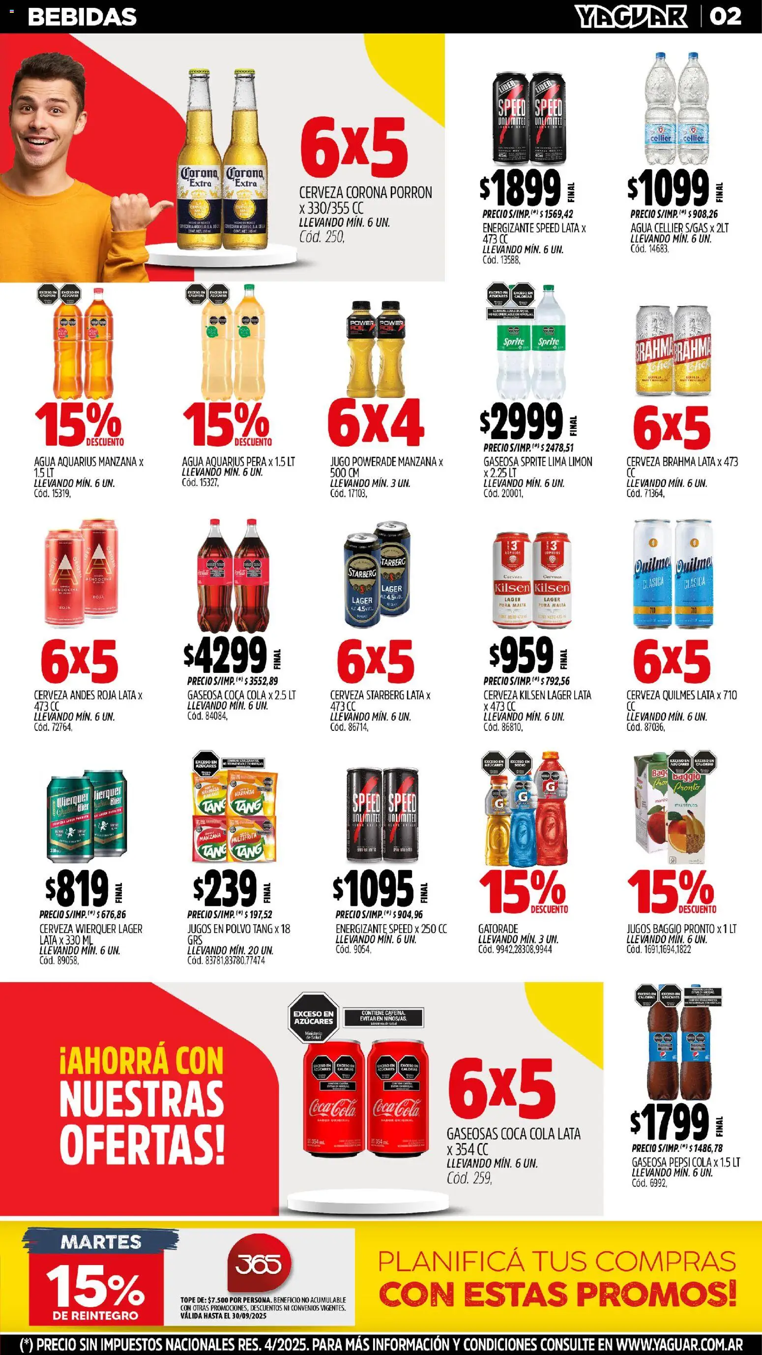 Yaguar - Trelew │ válido desde el 27.10.2025 | Página: 2 | Productos: Polvo, Manzana, Jugo, Cerveza