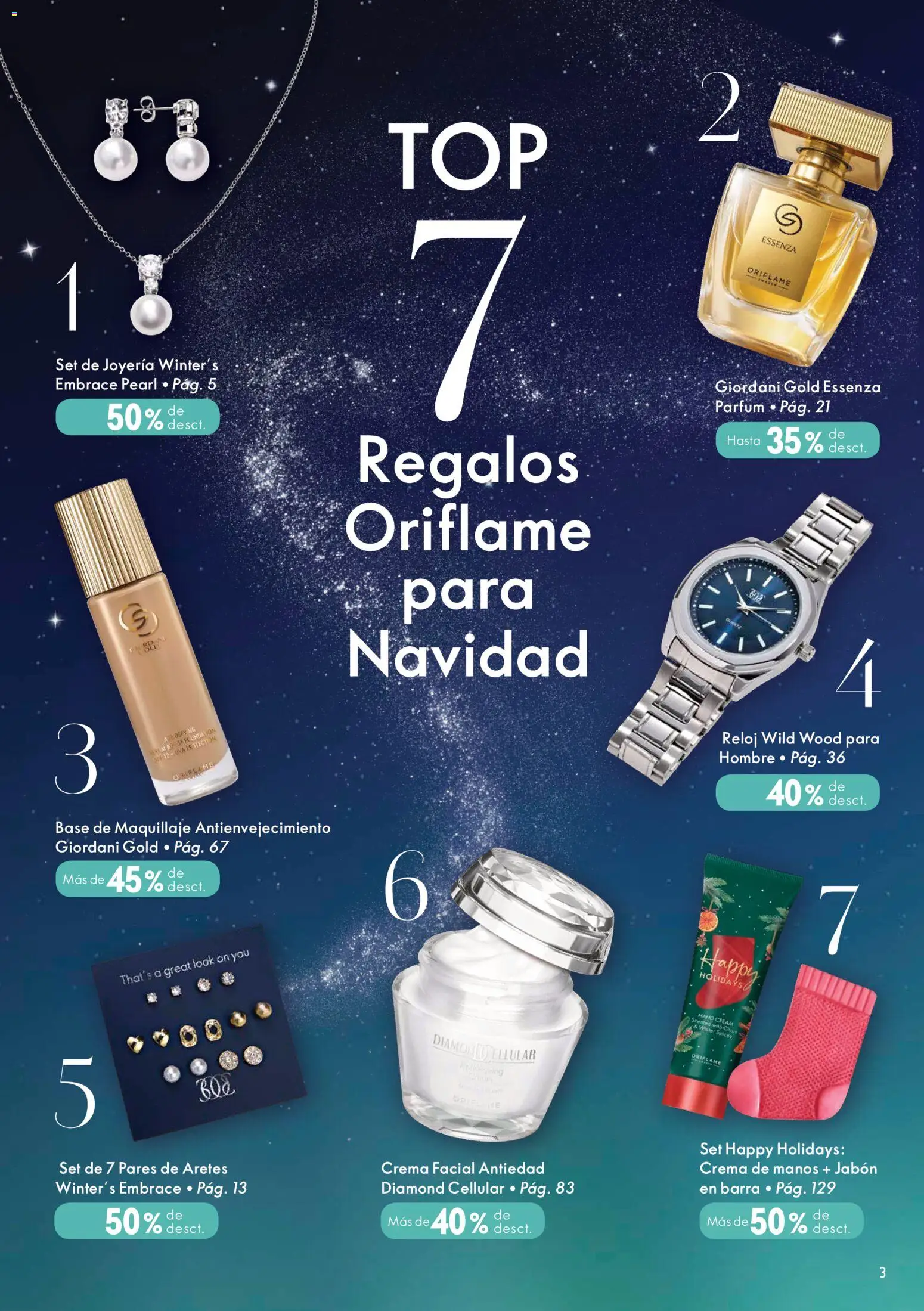 Nuevas ofertas de Oriflame válidas en toda la República Mexicana desde el 06.12.2025. ¡Encuentra las mejores ofertas en Oriflame campaña 12 2025! | Página: 3 | Productos: Crema, Maquillaje, Crema de manos, Jabón