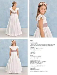 Vista previa de El Corte Inglés catálogo Comuniones 2026, nuevo folleto de la tienda, válido en México a partir del 20.11.2025 | Página: 28 | Productos: Manga, Vestido, Falda