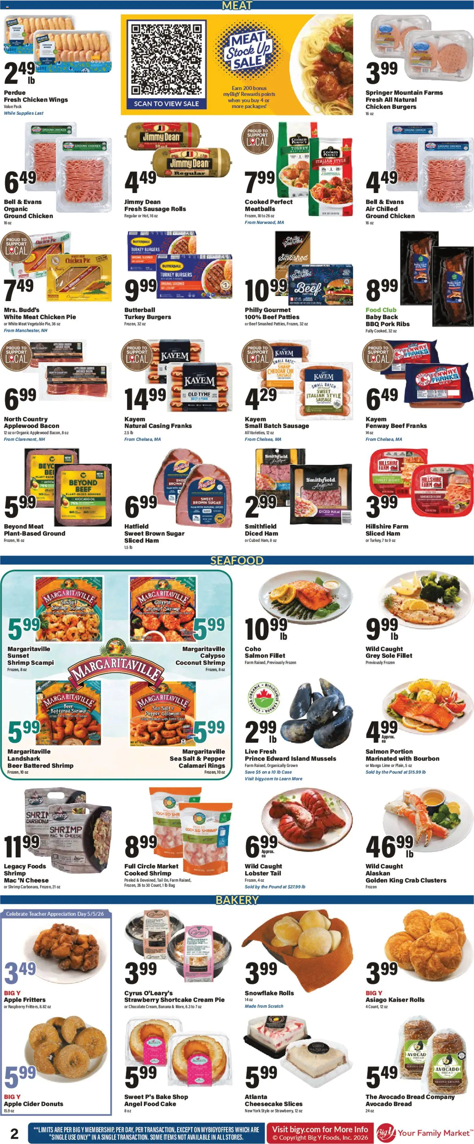 Big Y Weekly Ad - valid from 30.04.2026 | Page: 3 | Products: Bread, Pork, Beef, Bourbon