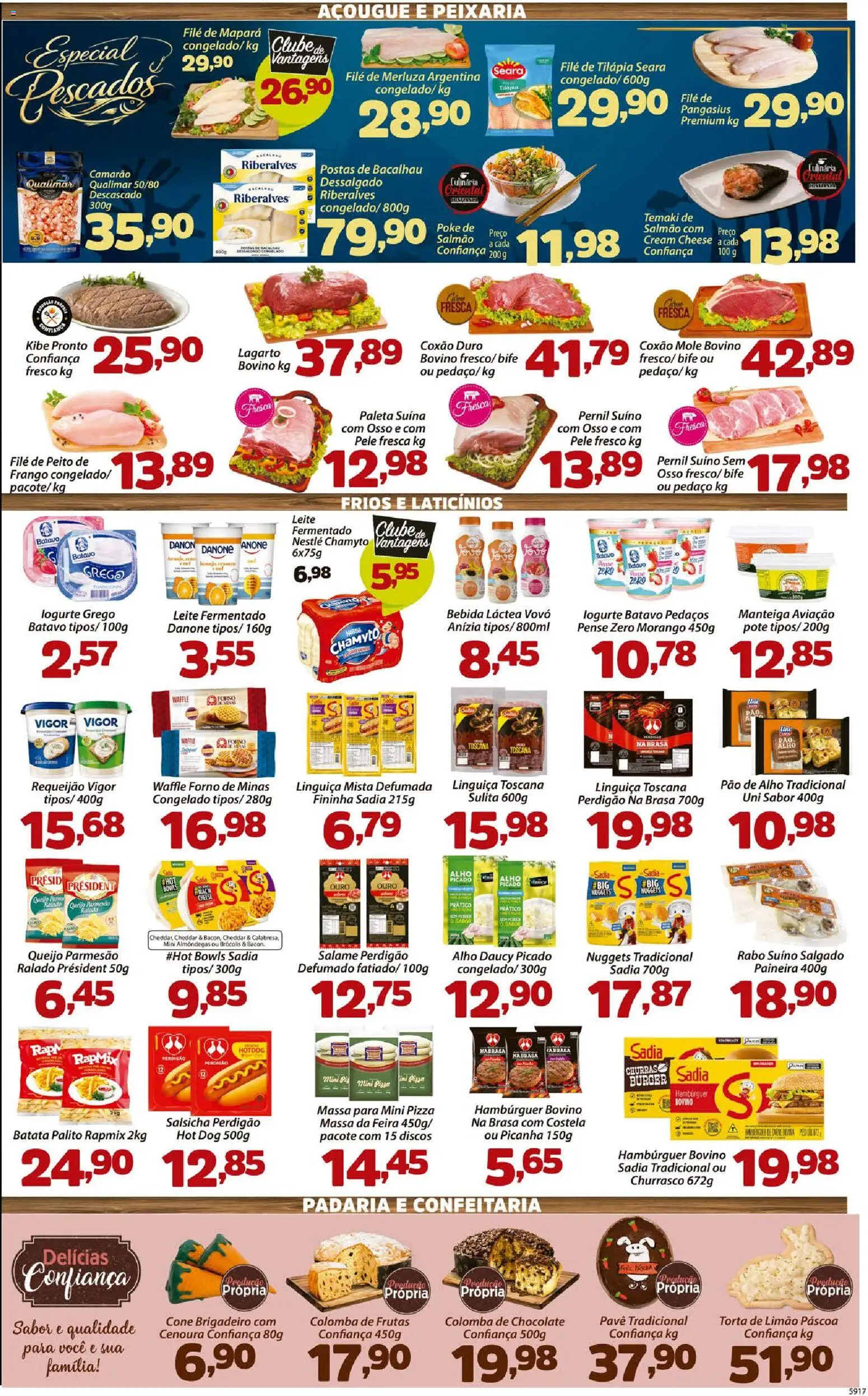 Confiança Folheto - válido de 31.03.2026 | Página: 3 | Produtos: Pão, Massa, Hambúrguer, Leite fermentado