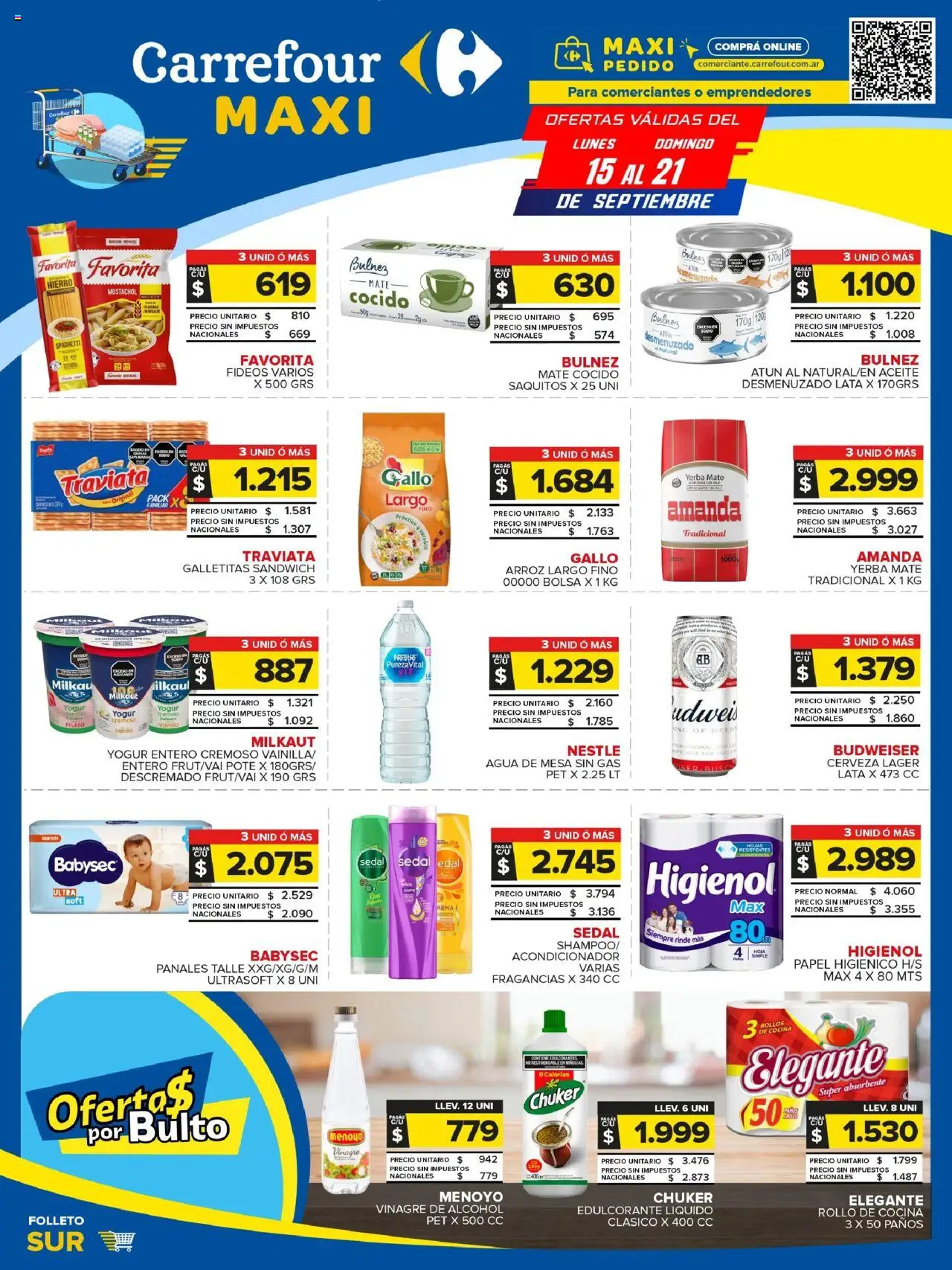 Carrefour Maxi catálogo - Chubut │ válido desde el 15.09.2025 | Página: 1 | Productos: Papel higiénico, Mesa, Frutilla, Acondicionador
