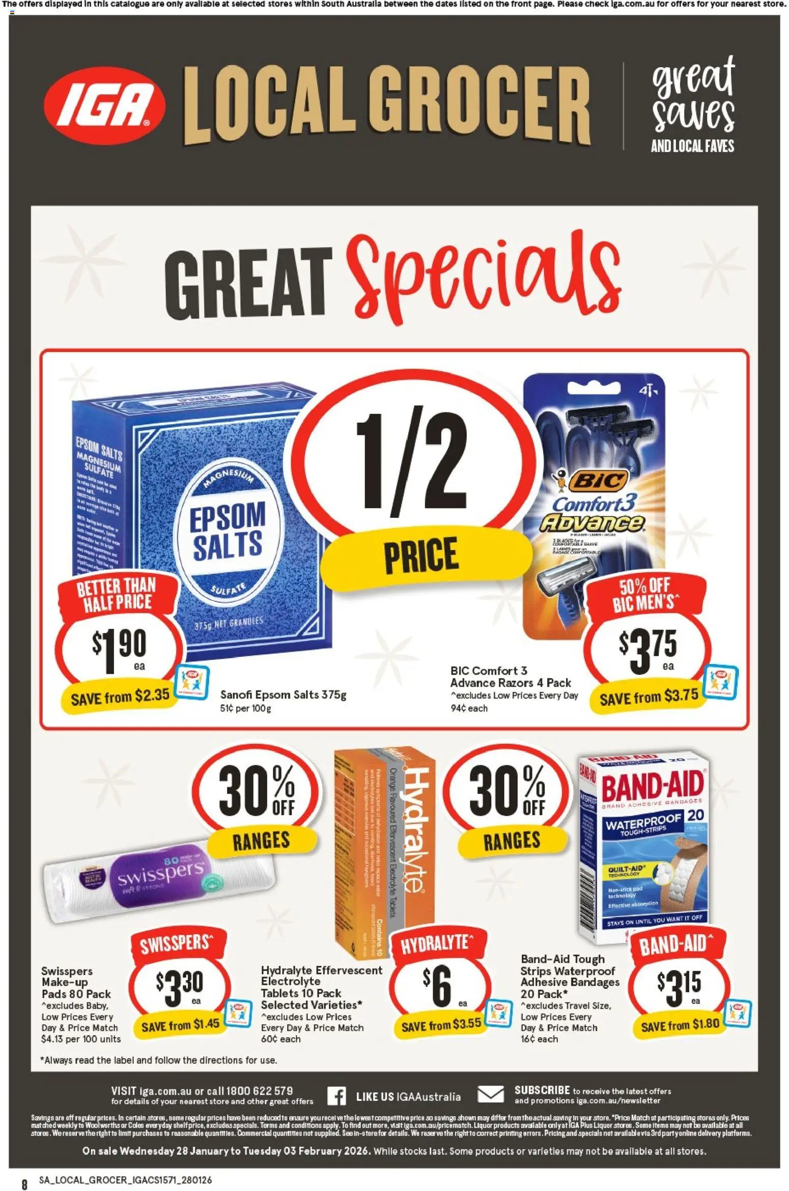 IGA catalogue - valid from 28.01.2026 | Page: 8 | Products: Makeup, Razors, Tablets