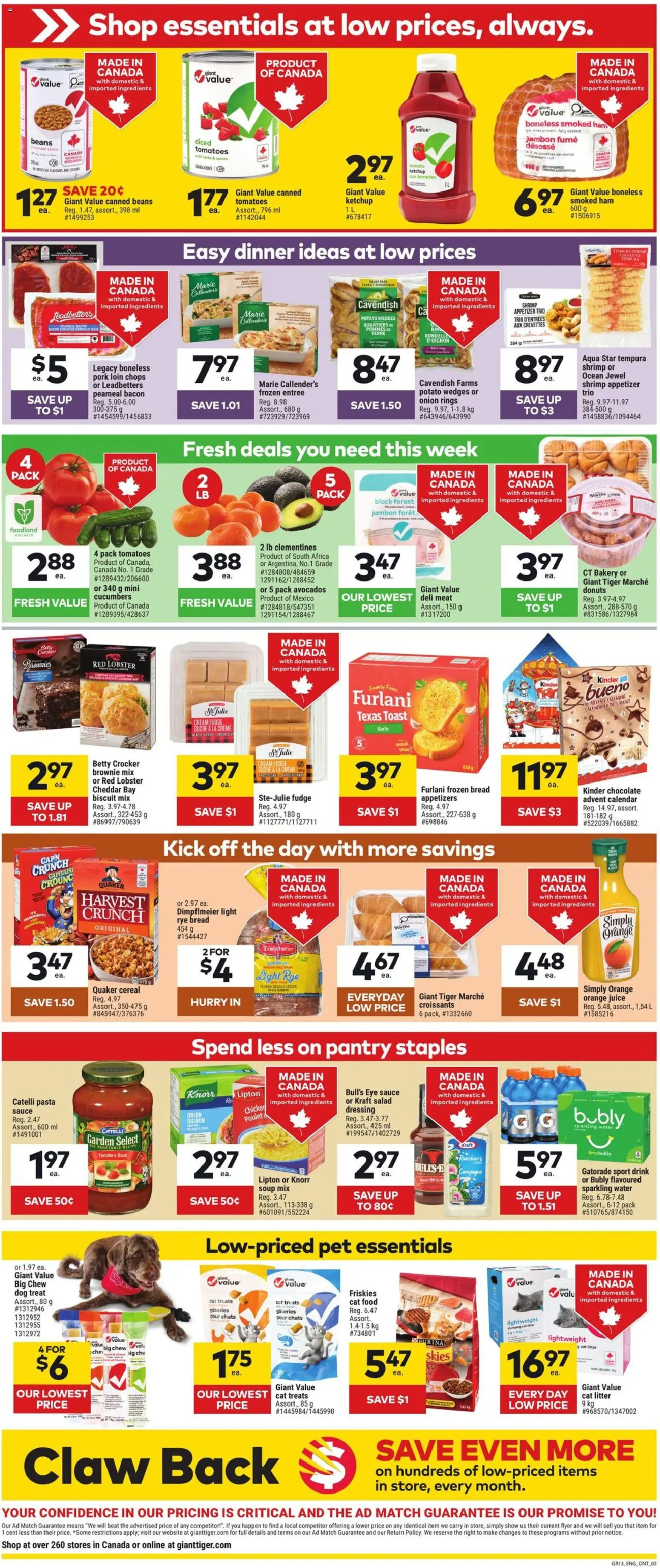 Giant Tiger flyer valid from 29.10.2025 | Page: 2 | Products: Salad, Ham, Pork, Tomatoes