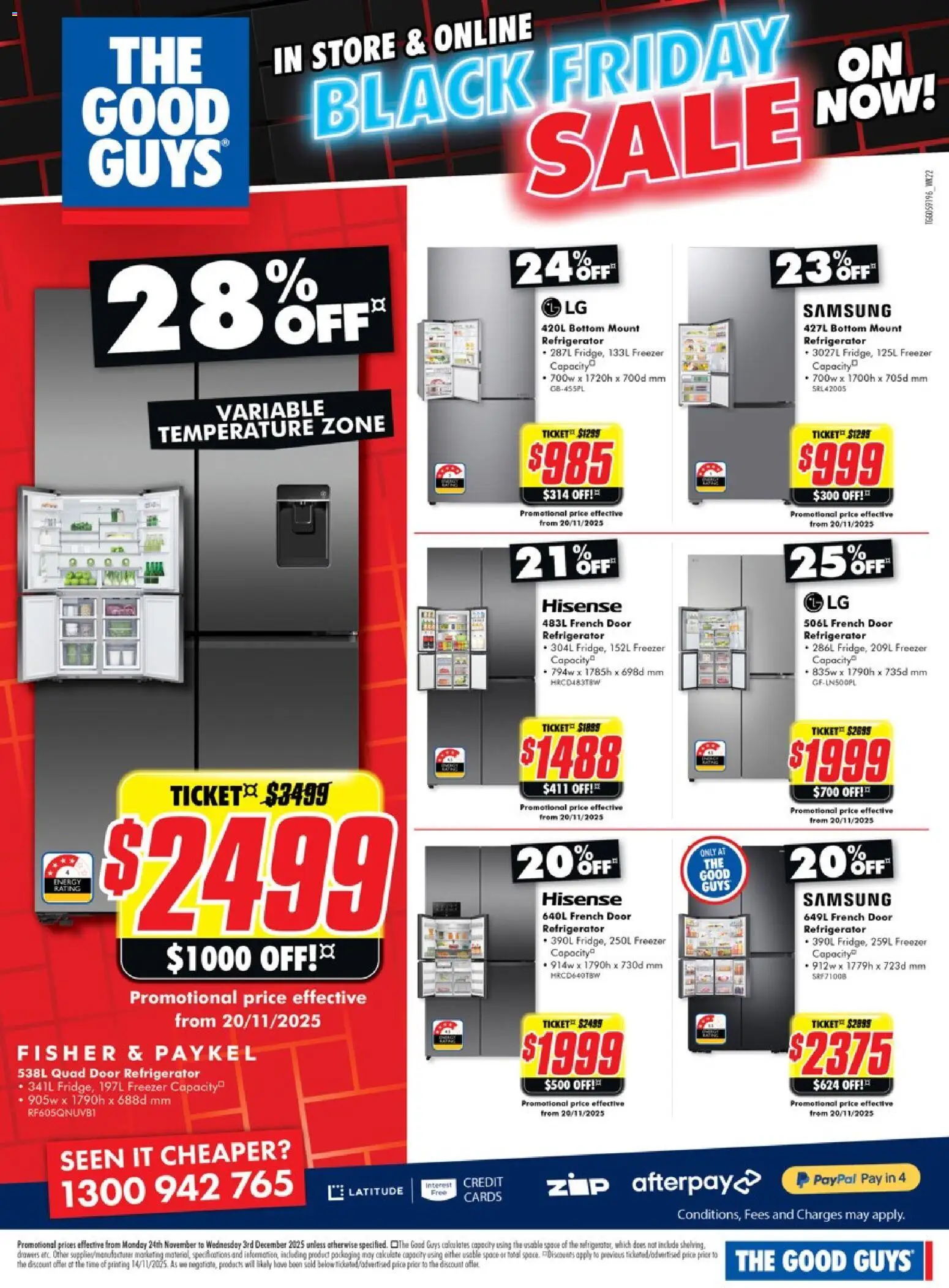 The Good Guys catalogue - valid from 23.11.2025 | Page: 9 | Products: Door, Freezer, Refrigerator