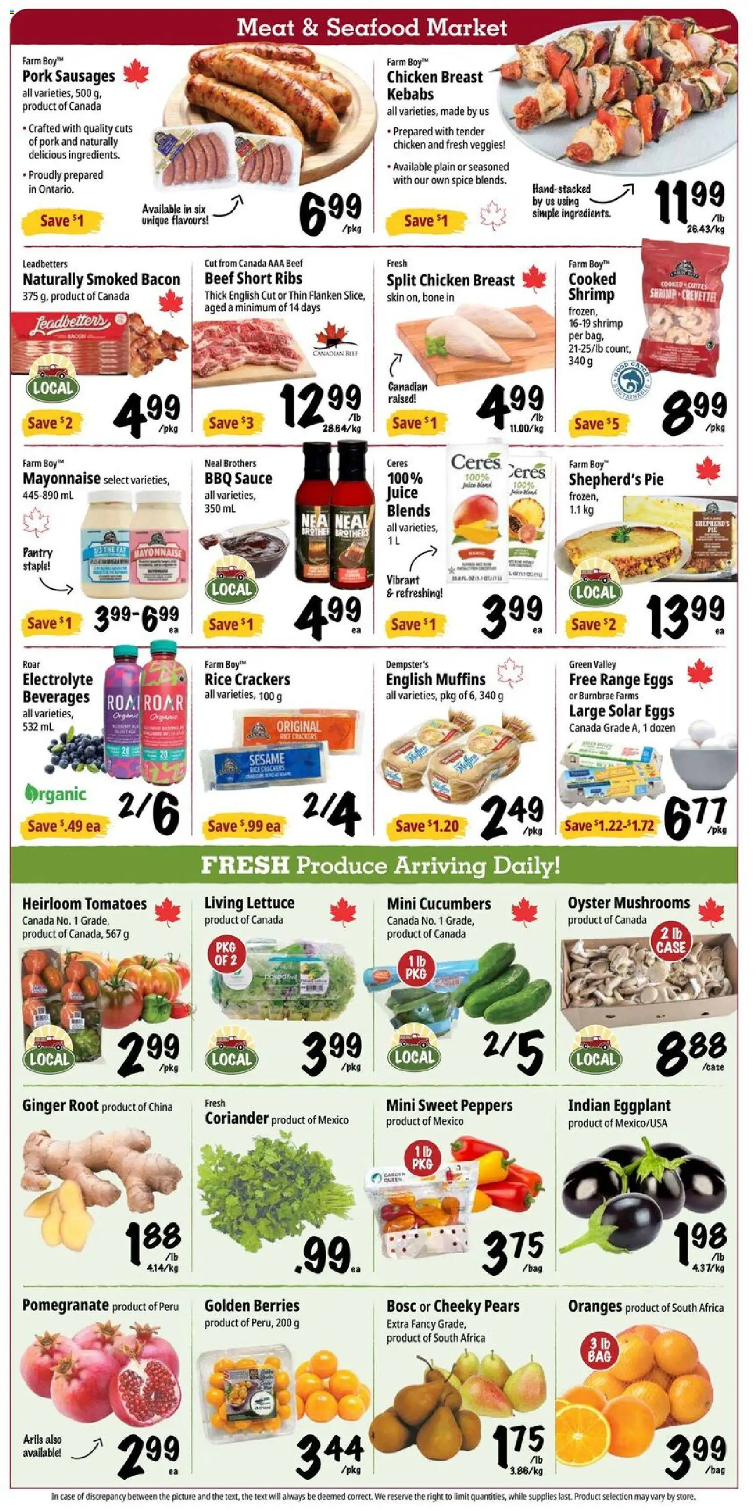 Farm Boy flyer valid from 23.04.2026 | Page: 2 | Products: Cucumbers, Case, Juice, Oranges