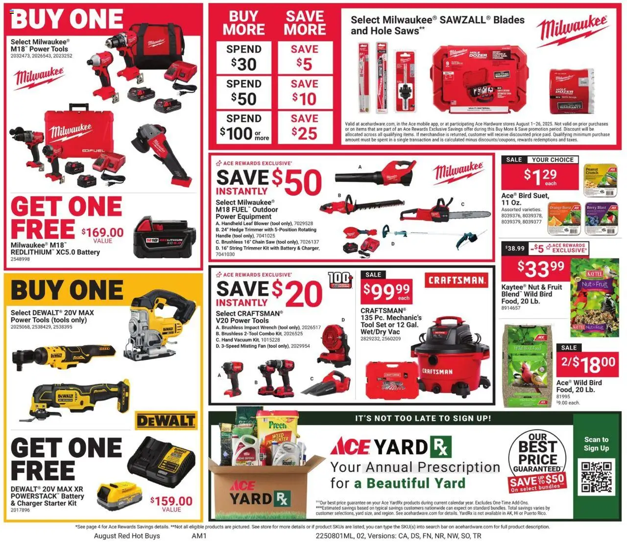 ACE Hardware Corporate Ad - MS - valid from 01.08.2025 | Page: 2 | Products: Trimmer, Wrench, Charger, Leaf Blower