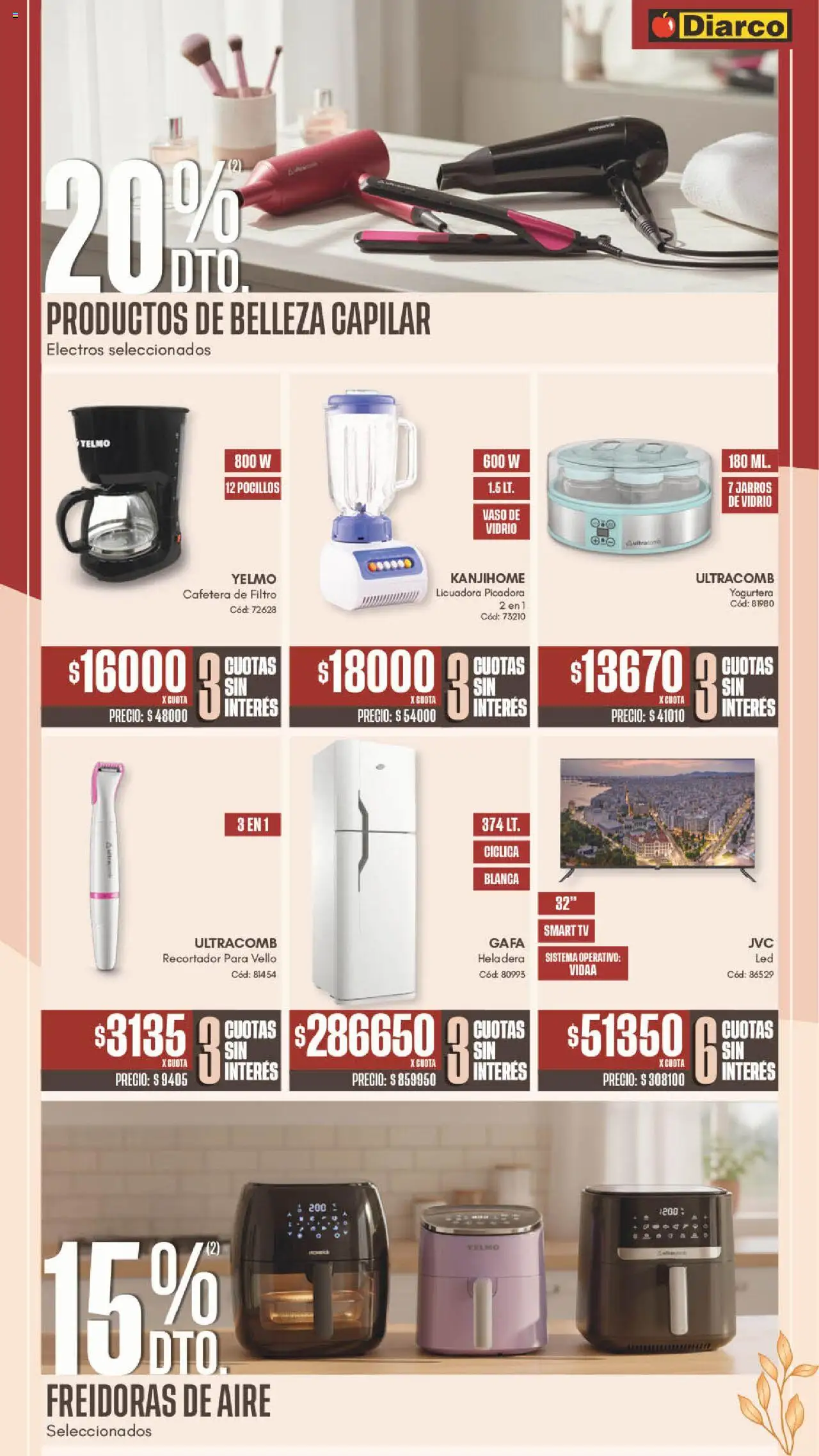 Diarco - Especial Día De La Madre │ válido desde el 13.10.2025 | Página: 2 | Productos: Cafetera, Heladera, Licuadora, Yogurtera