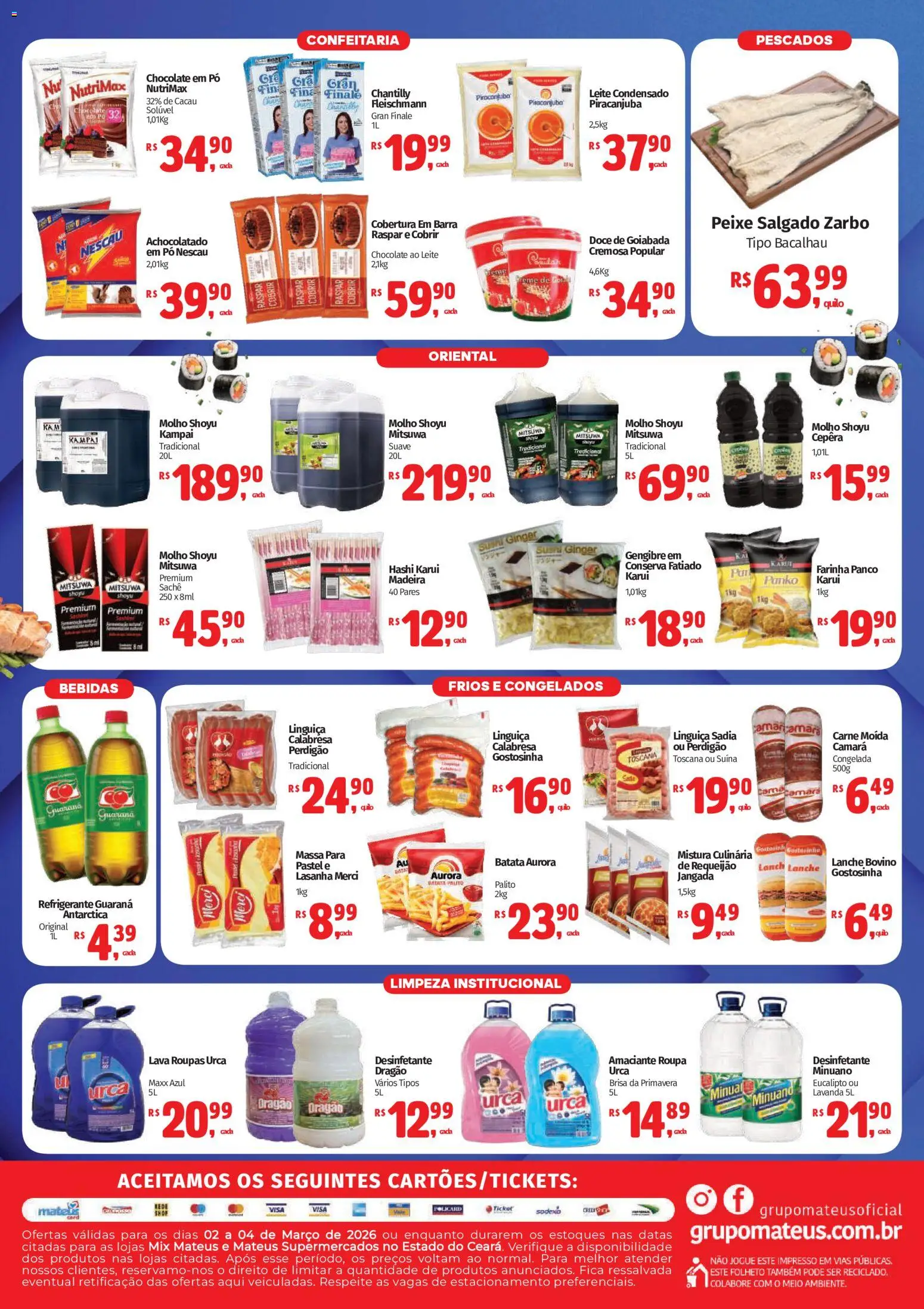 Mateus Folheto - válido de 02.03.2026 | Página: 2 | Produtos: Pó, Bacalhau, Linguiça, Refrigerante