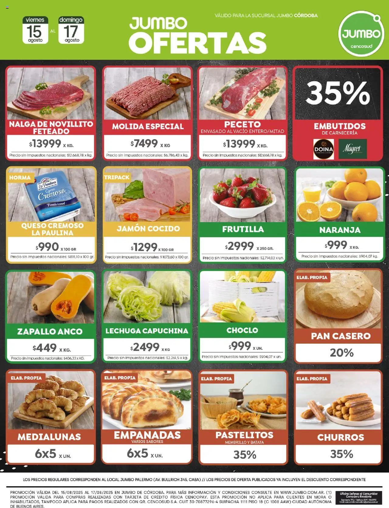 Jumbo - Ofertas | Córdoba │ válido desde el 15.08.2025 | Página: 7 | Productos: Teléfono, Frutilla, Zapallo, Jamón