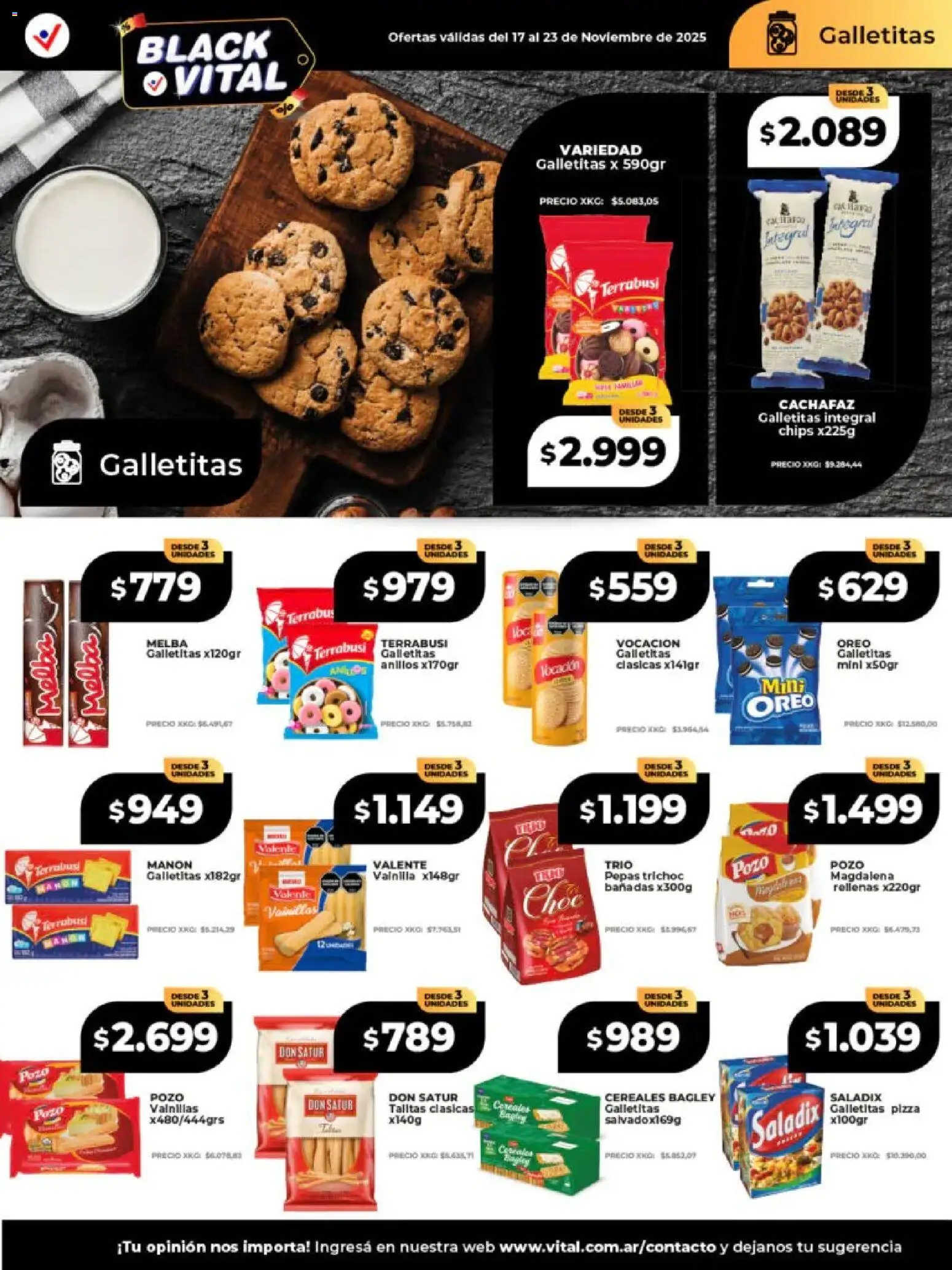 Vital - Ofertas - Salta │ válido desde el 17.11.2025 | Página: 20 | Productos: Galletitas, Magdalena, Cereales