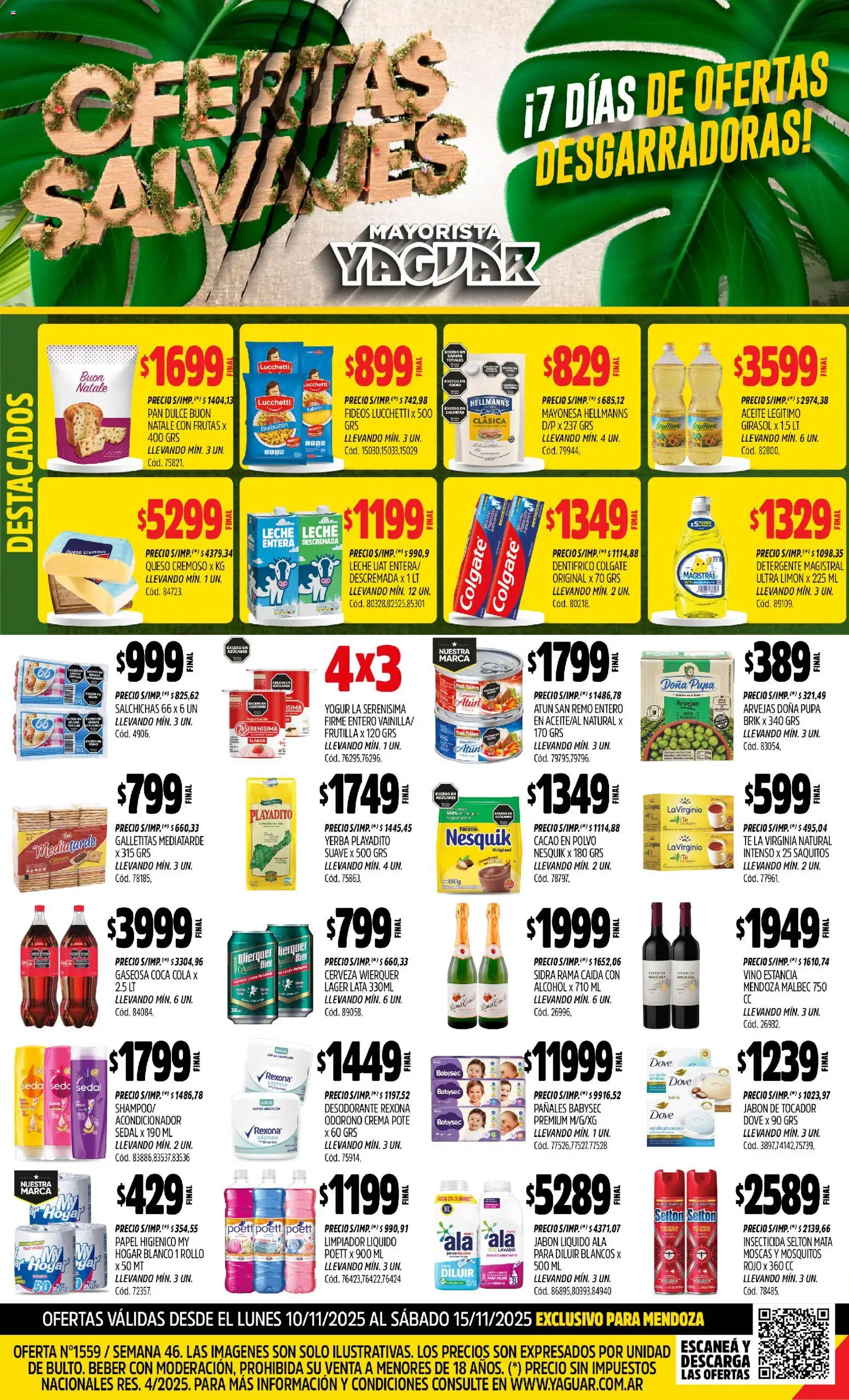 Yaguar - Mendoza │ válido desde el 10.11.2025 | Página: 1 | Productos: Galletitas, Atún, Desodorante, Queso